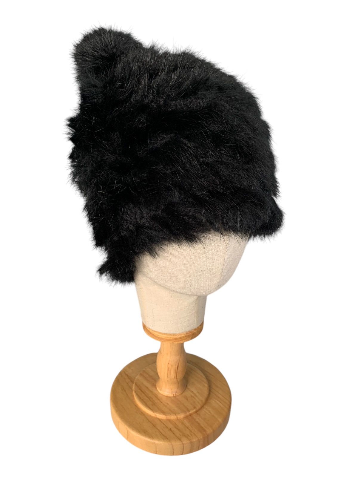 If Six Was Nine × Tornado Mart Punk Bondage Style Fur knitted Beanie Hats Size ONE SIZE - 4 Thumbnail