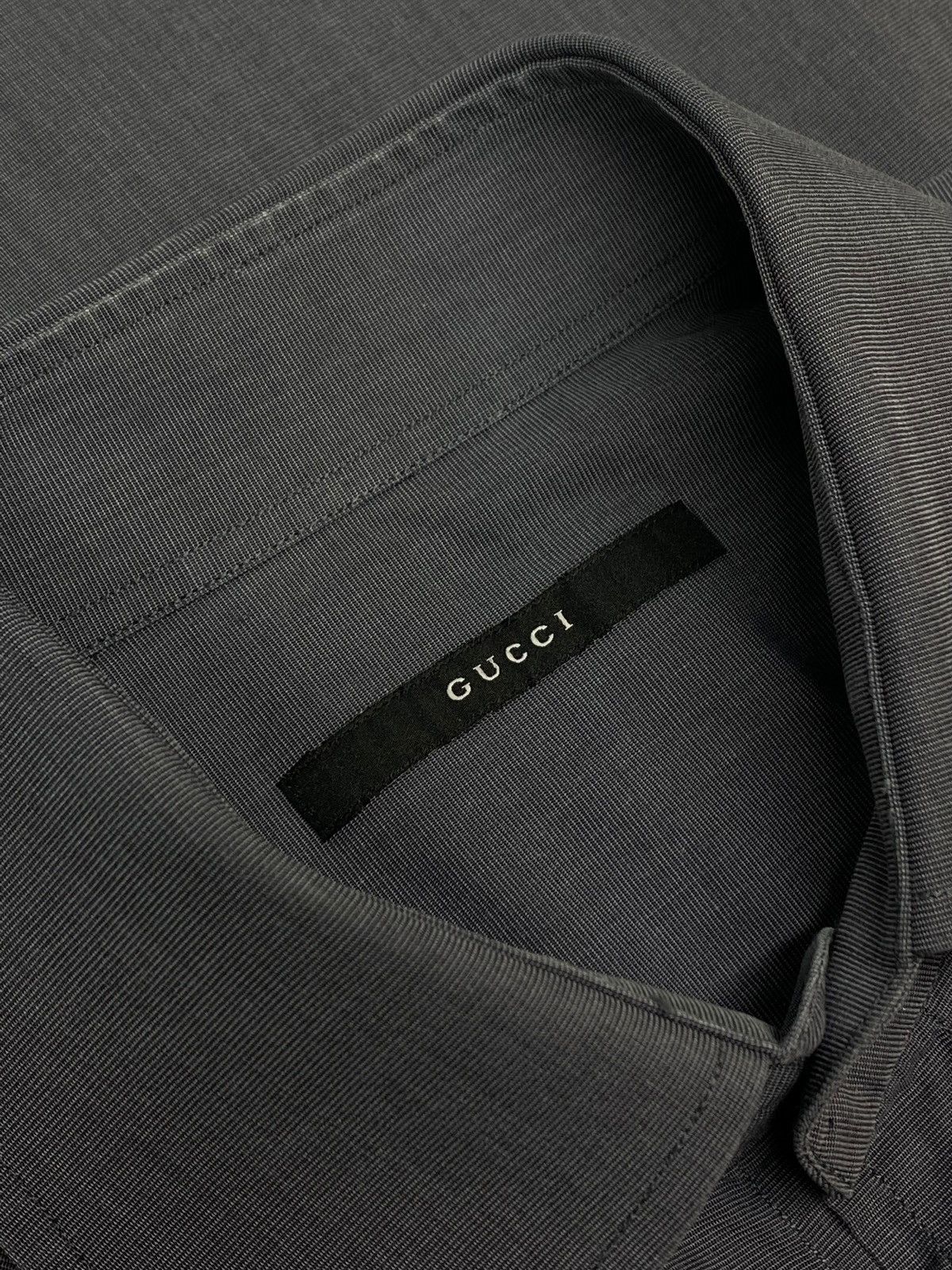 Gucci Vintage Gucci Gray Button Up Dress Shirt Rare Size US M / EU 48-50 / 2 - 16 Thumbnail