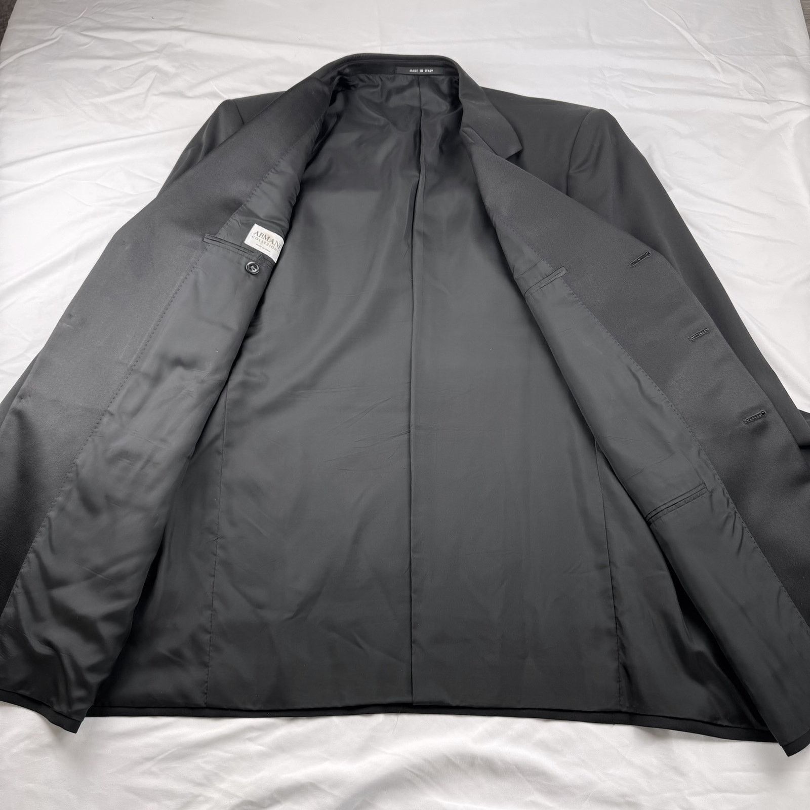 Armani Collezioni Armani Collezioni Vintage Black Wool Tuxedo Suit Jacket 42R Size 42R - 9 Thumbnail