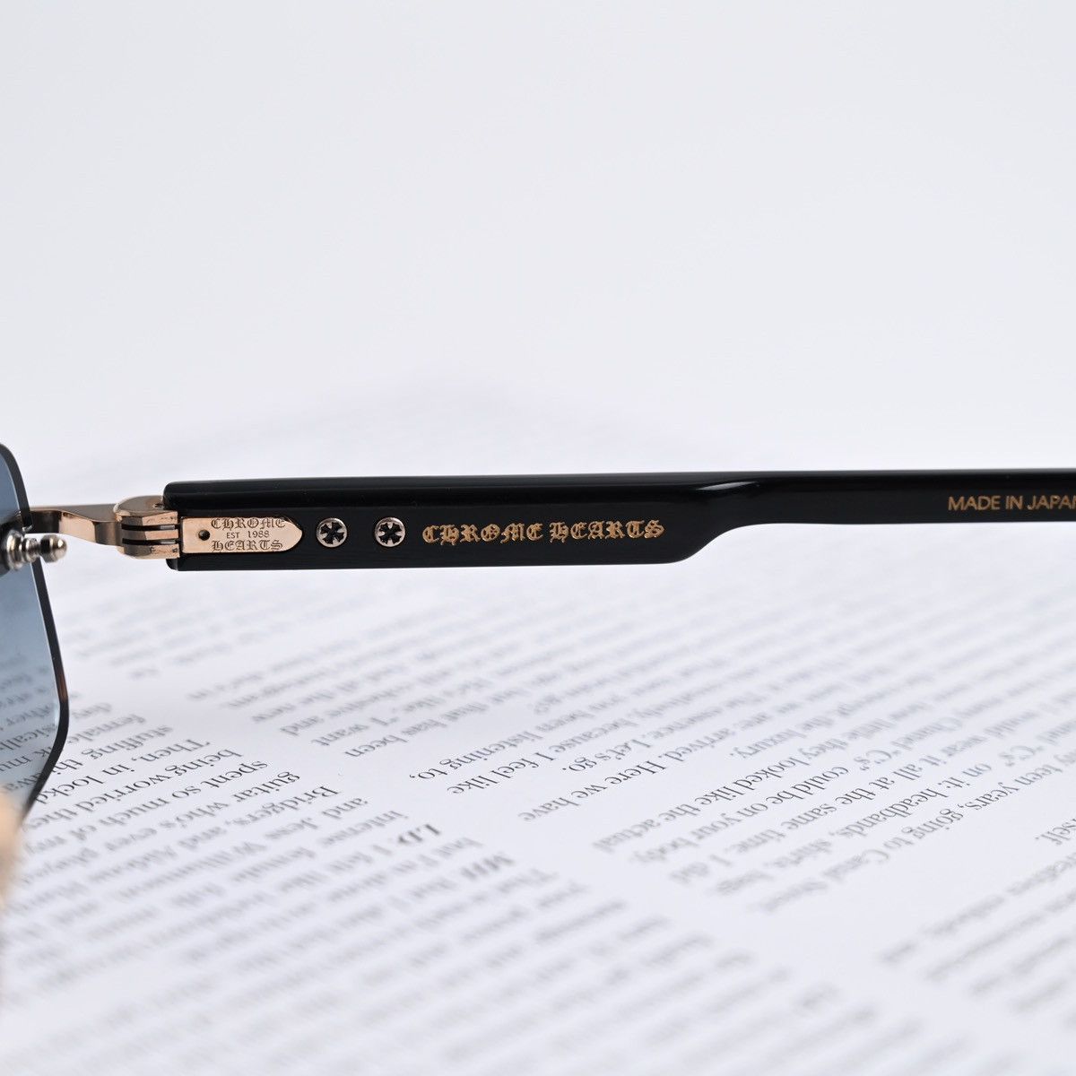 Chrome Hearts CHROME HEARTS DEEP I GOLD PLATED-BLACK-PLASTIC-SUN SUNGLASSES Size ONE SIZE - 4 Thumbnail