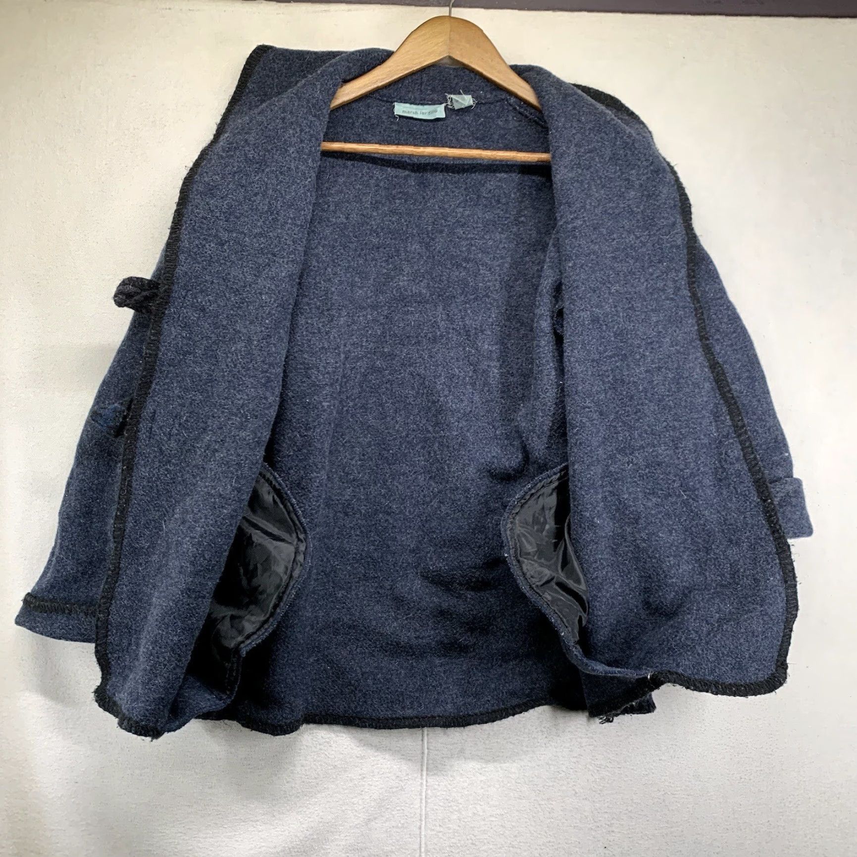 Vintage VINTAGE Marsh Landing Women’s Wool Jacket Coat Short Heavyweight Long Sleeve Blue Solid Fall Winter Casual Bohemian Size M / US 6-8 / IT 42-44 - 2 Thumbnail