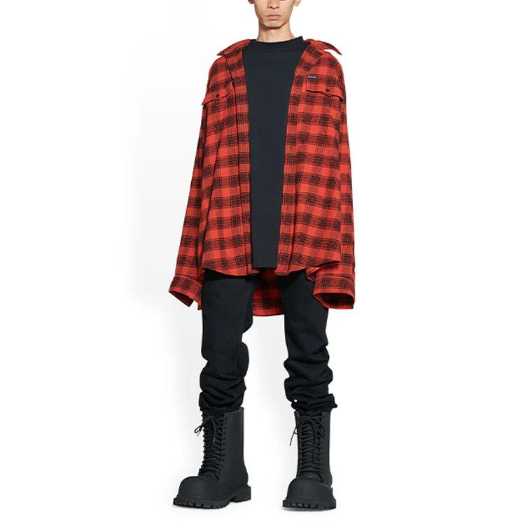 Balenciaga o1w1db11225 Trompe L'Œil Shirt Oversized in Multicolor Size US M / EU 48-50 / 2 - 3 Thumbnail