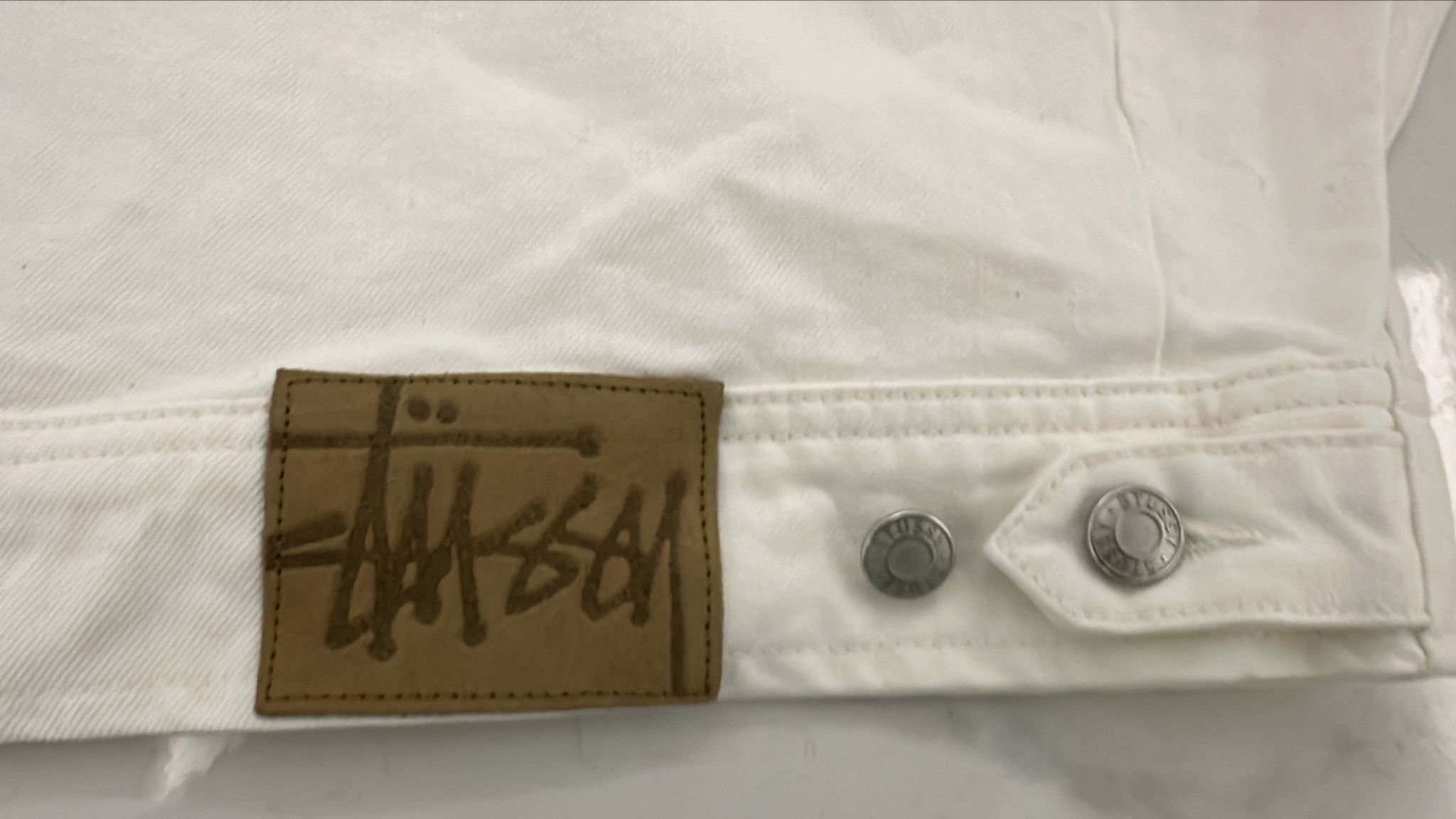 Stussy × Vintage Stussy HO23 Zip Work Jacket Denim White Size US M / EU 48-50 / 2 - 6 Thumbnail