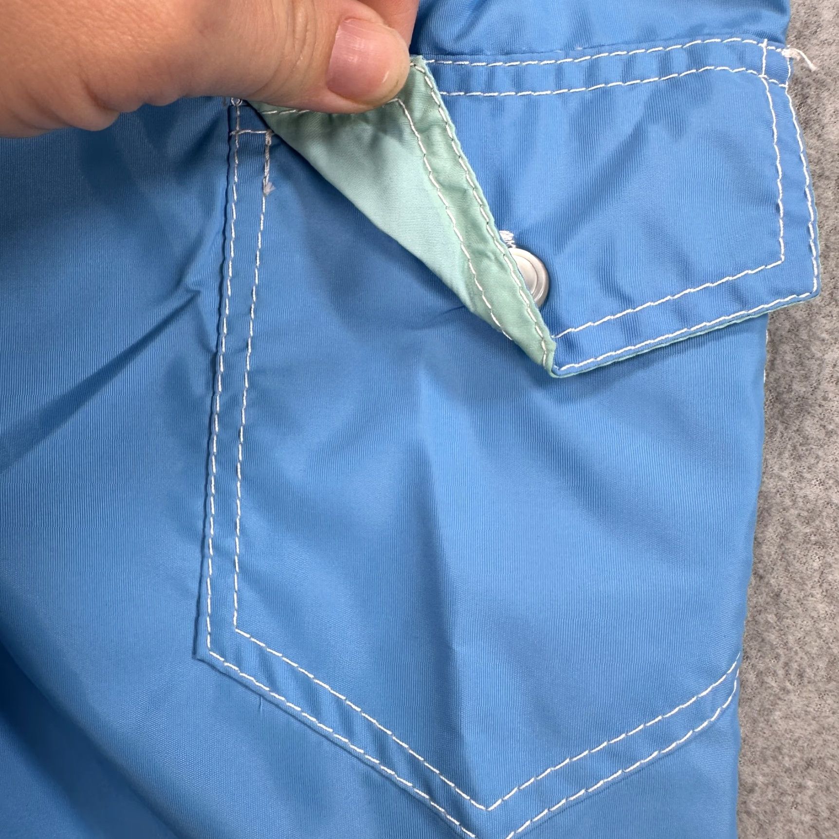 Vintage Birdwell Beach Britches Board Shorts Mens XS Blue Regular Quick Dry Pocket Surf Swim Trunks Size US 27 - 5 Thumbnail