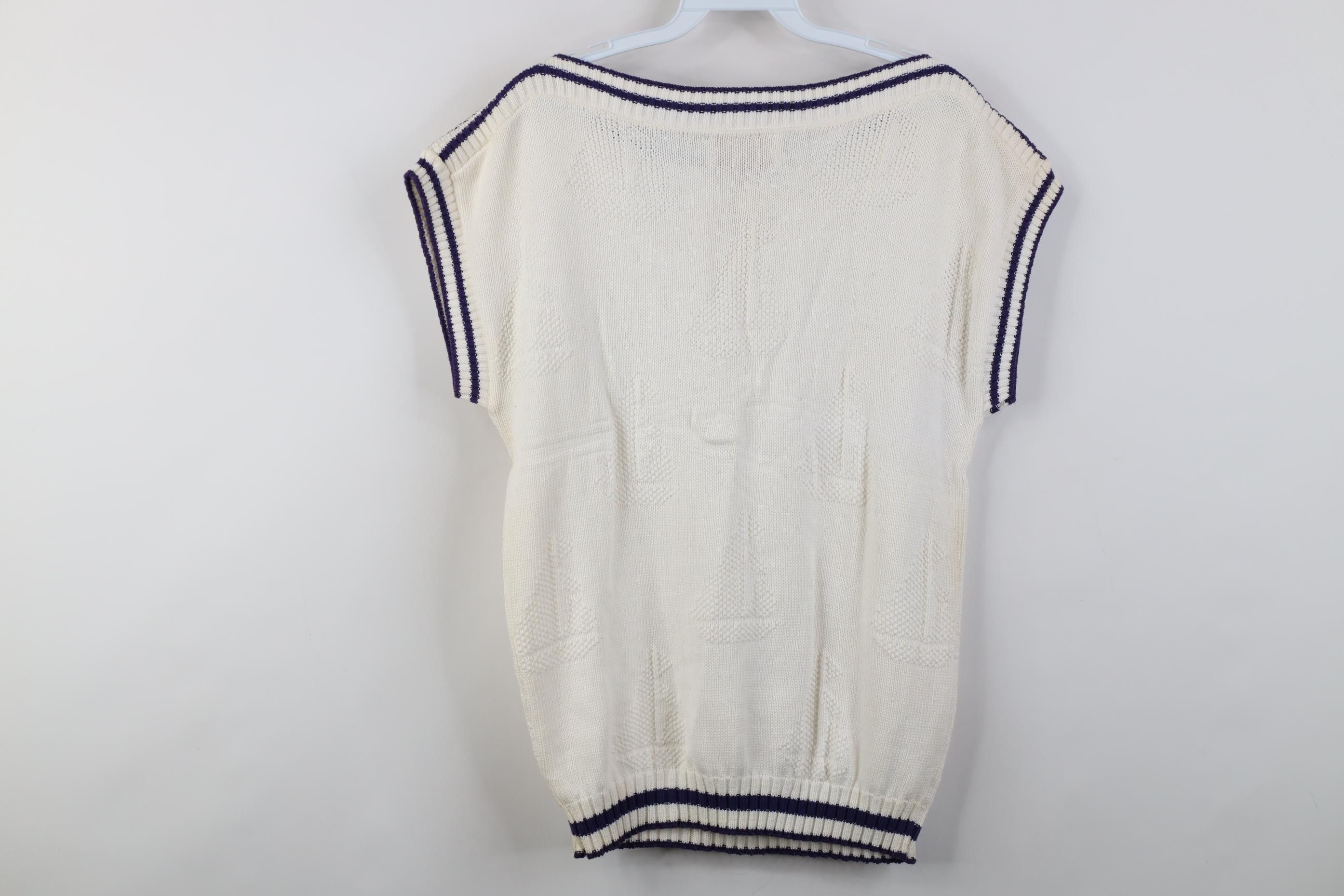 Vintage Deadstock Vintage 70s Streetwear Knit Sweater White USA Size M / US 6-8 / IT 42-44 - 11 Thumbnail