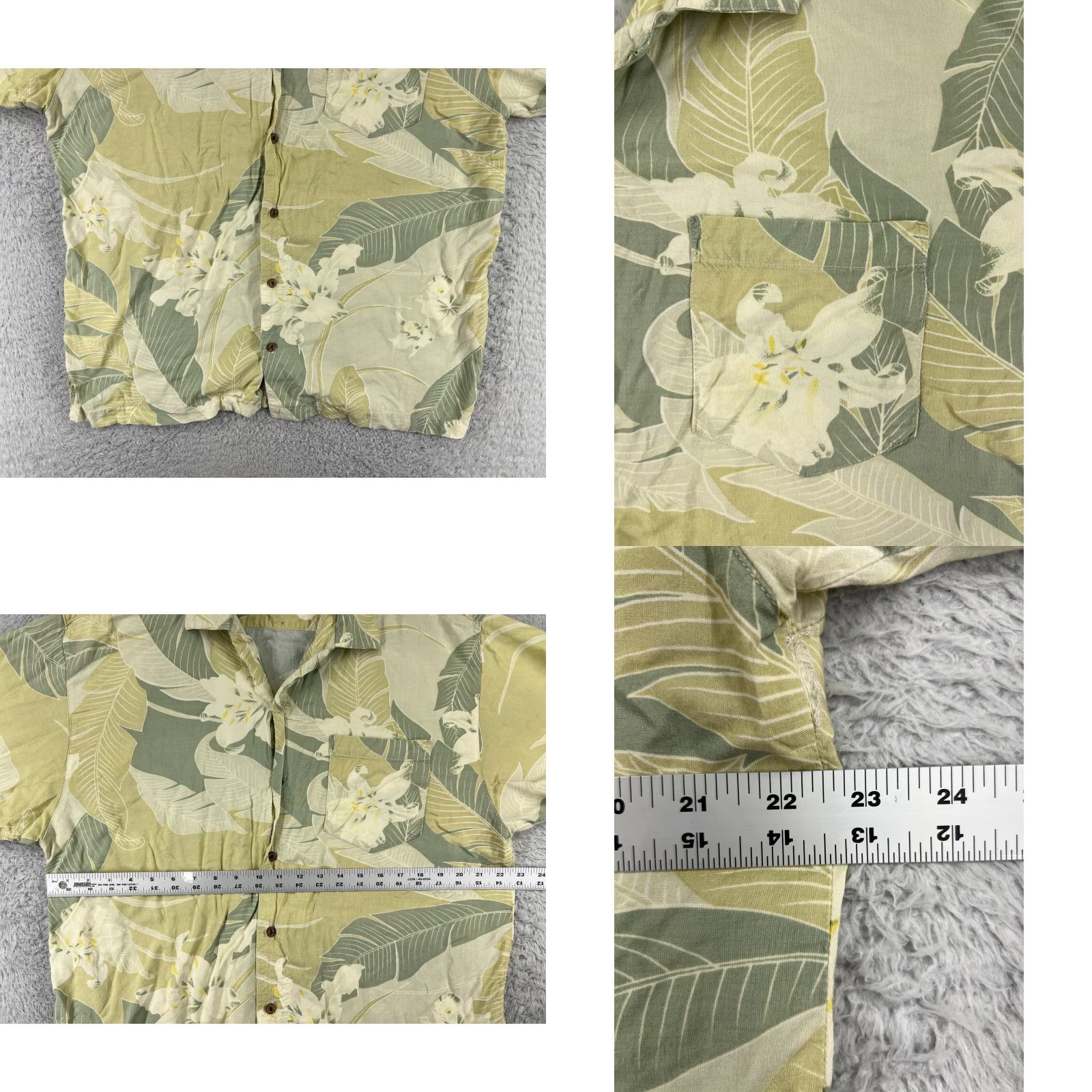 Vintage Daniel David Shirt Men XL Green Hawaiian Luau Aloha Beach Floral Palm Tree Button-Up Size US XL / EU 56 / 4 - 8 Thumbnail