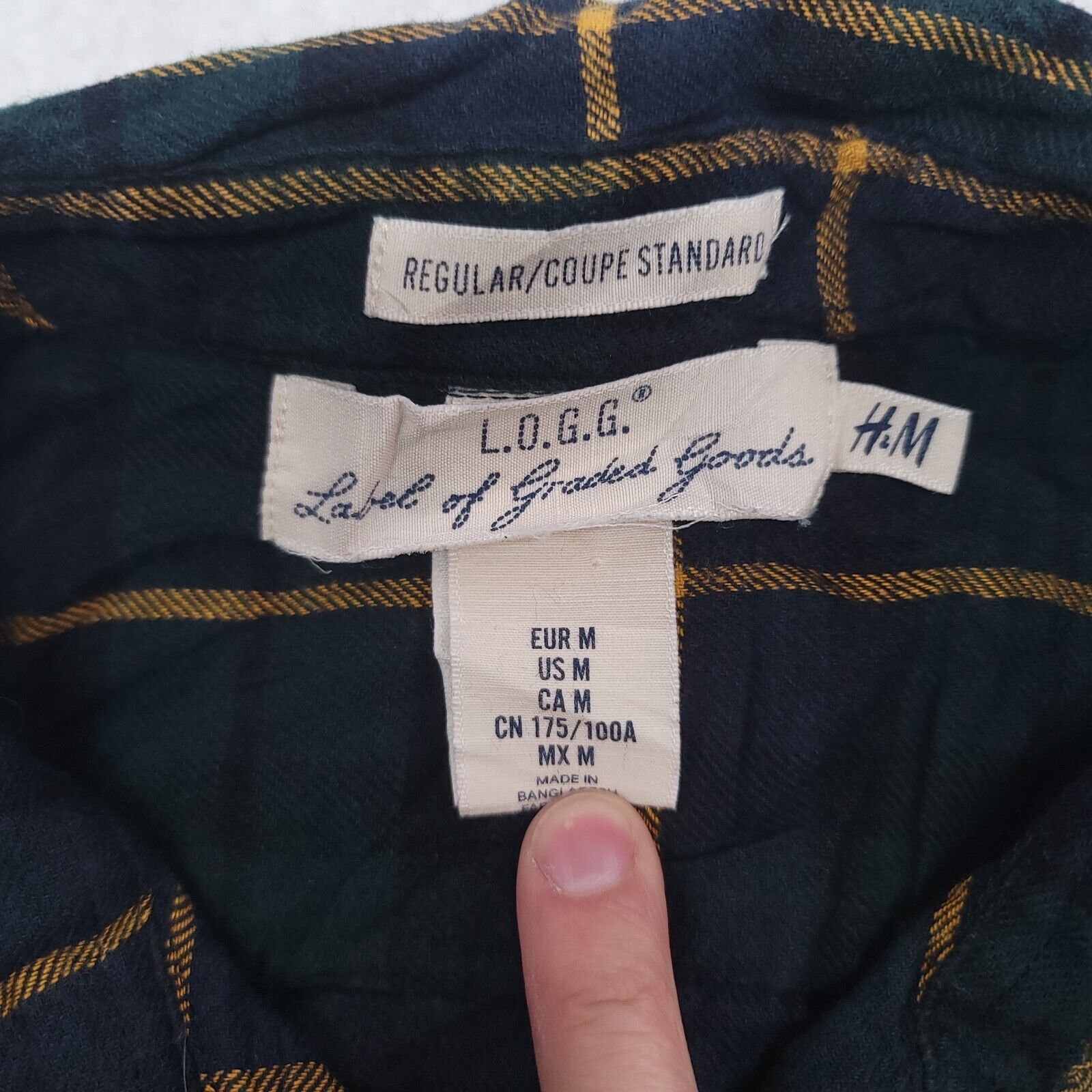 H&M H&M LOGG Tartan Flannel Button Up Shirt Mens Size M Green Size US M / EU 48-50 / 2 - 3 Thumbnail