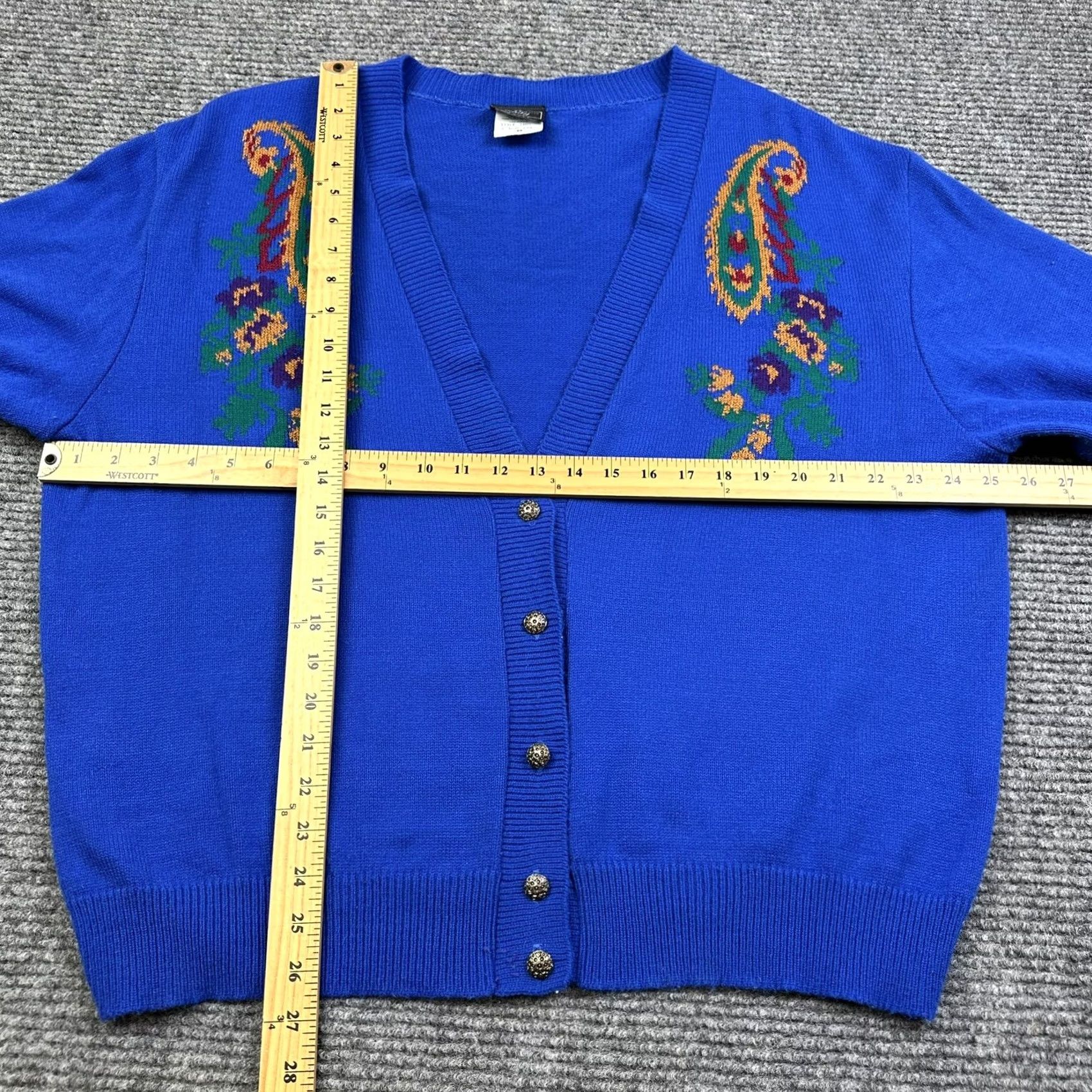 Vintage VINTAGE Southern Lady Button Up Cardigan Sweater Womens 2X Plus Size Knit Blue 90s Size XXL / US 16-18 / IT 52-54 - 4 Thumbnail