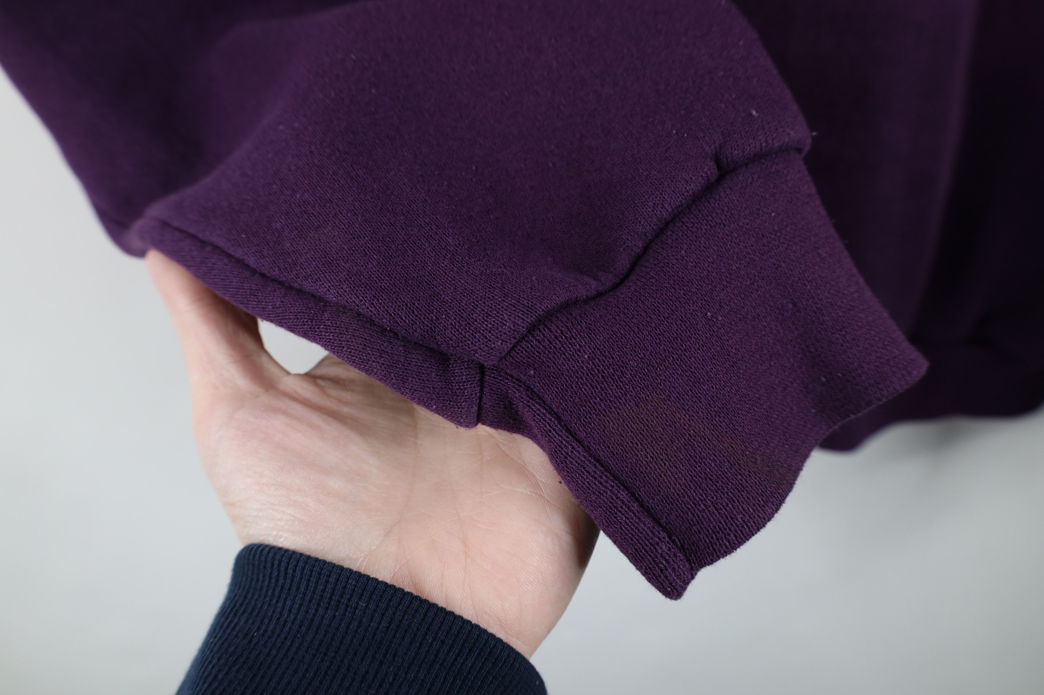 Vintage Vintage 90s Streetwear Blank Mock Neck Sweatshirt Purple USA Size L / US 10 / IT 46 - 7 Thumbnail