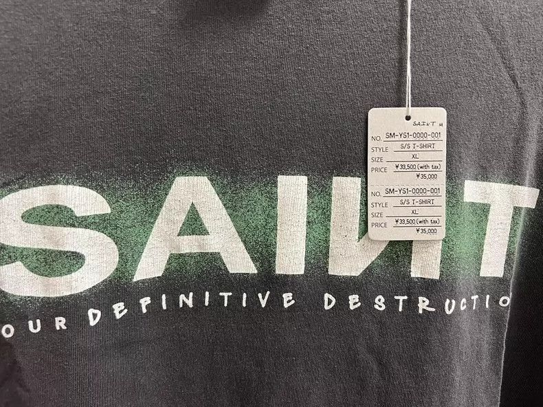 Saint Michael Saint MichaelVulcanized dyed green LOGO short sleeves 2505- Size US XL / EU 56 / 4 - 6 Thumbnail