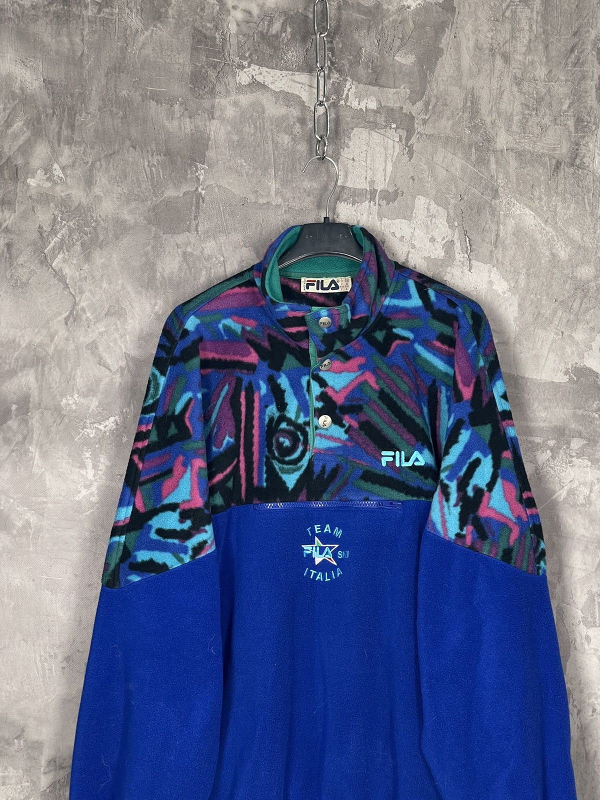 Fila × Vintage 🔥 RARE VTG 90s FILA ITALIA SKI TEAM OFFICIAL AZTEC FLEECE Size US L / EU 52-54 / 3 - 2 Thumbnail
