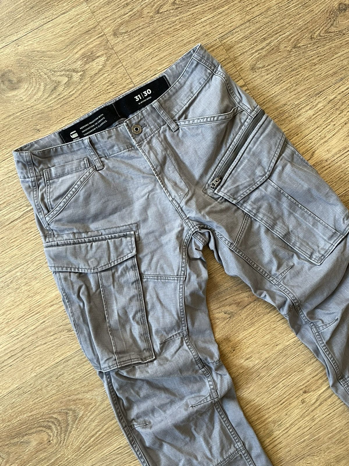 G-Star G-Star Rovic Zip 3D Regular Tapered Gray Cargo Pants Size US 31 - 2 Thumbnail
