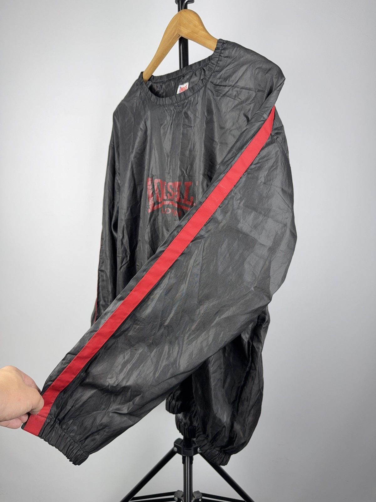 Lonsdale Vintage 80s Retro Rare Lonsdale Nylon jacket sweatshirt Size US L / EU 52-54 / 3 - 5 Thumbnail