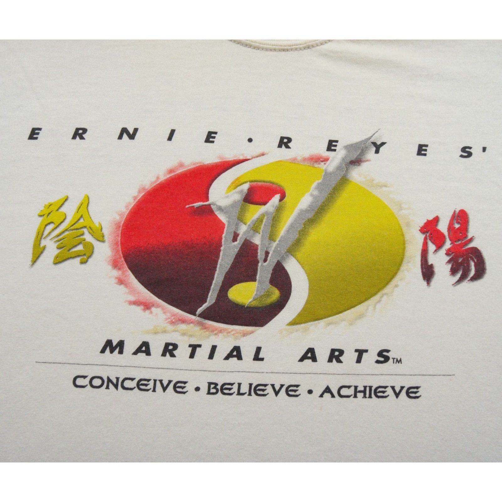 Gildan VINTAGE Ernie Reyes Shirt Mens Large White Martial Arts Graphic Tee Y2K Size US L / EU 52-54 / 3 - 2 Thumbnail