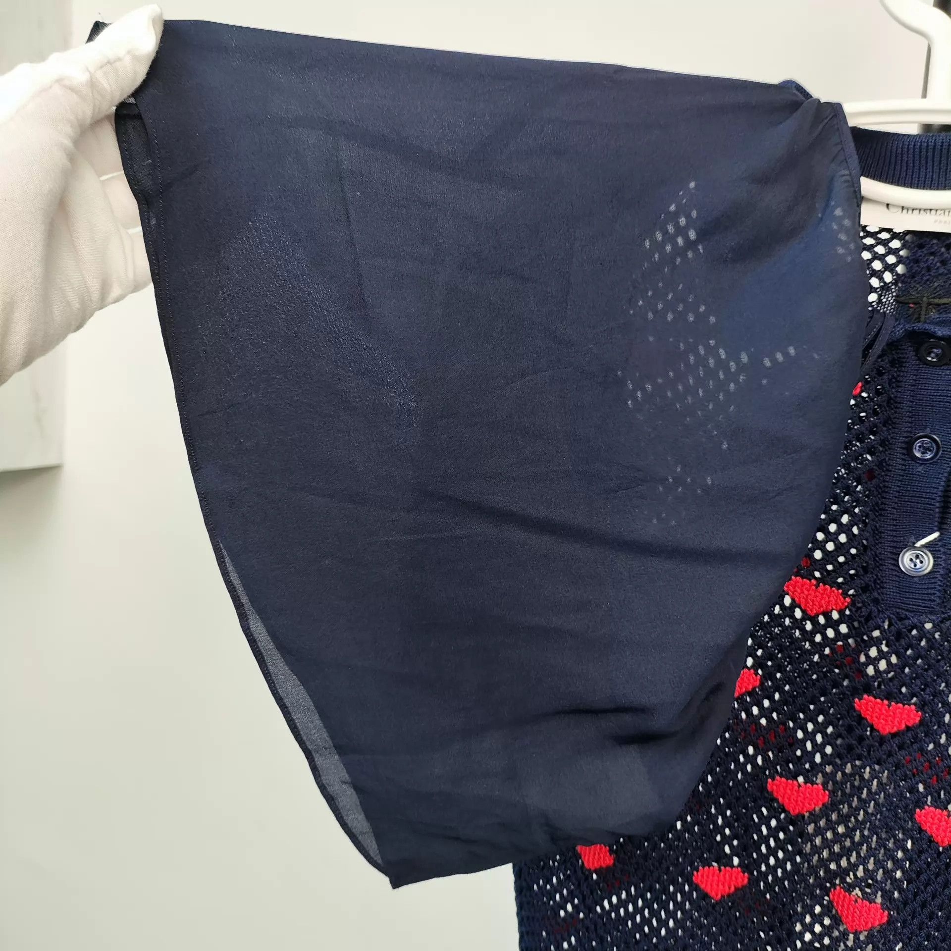 Dior Dior Knit Heart Short Sleeve Blue Lined Women's 34 Size XS / US 0-2 / IT 36-38 - 8 Thumbnail