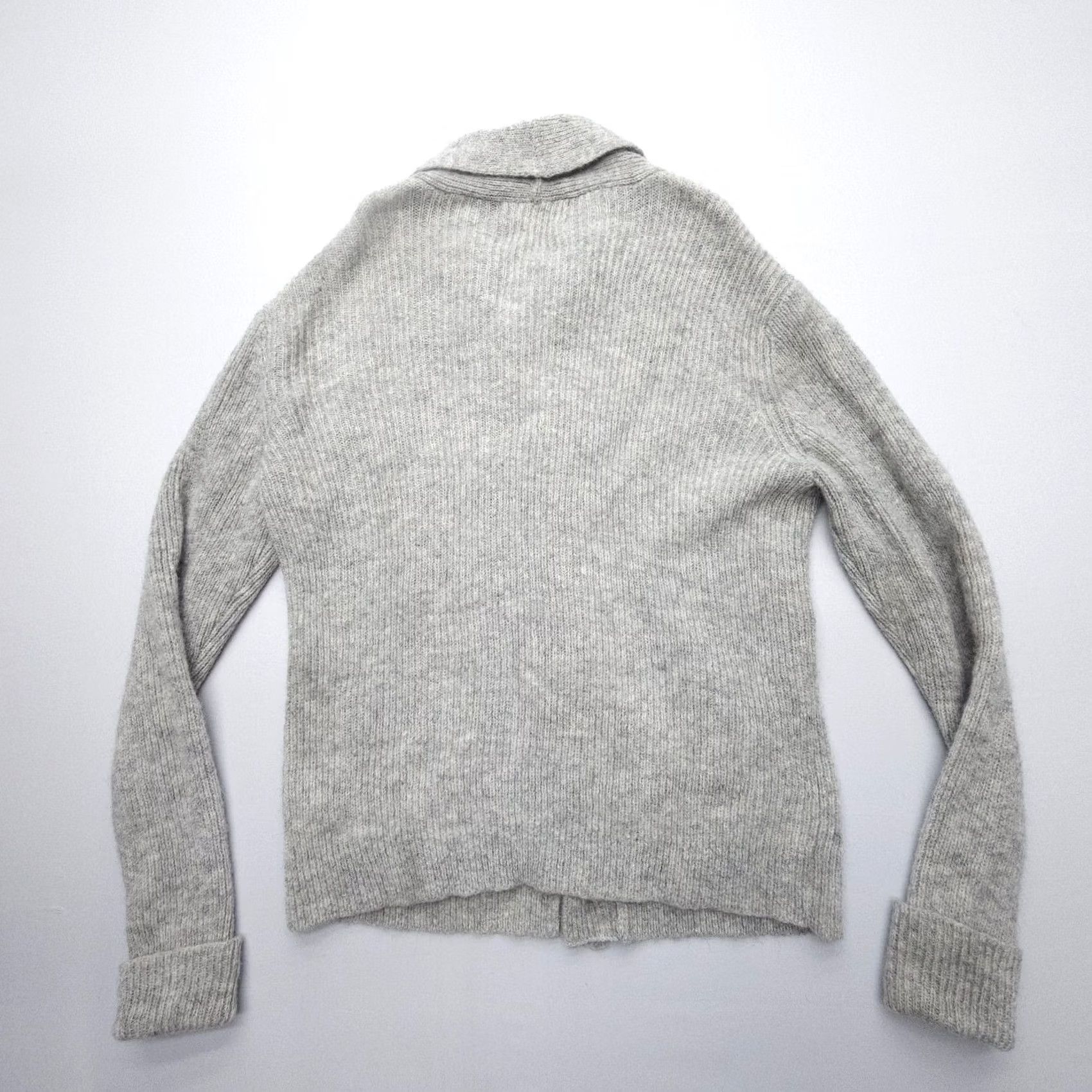 Vintage Line of Trade Dockside Shawl Cardigan Mens Medium Gray 100% Shetland Wool Button Size US M / EU 48-50 / 2 - 3 Thumbnail