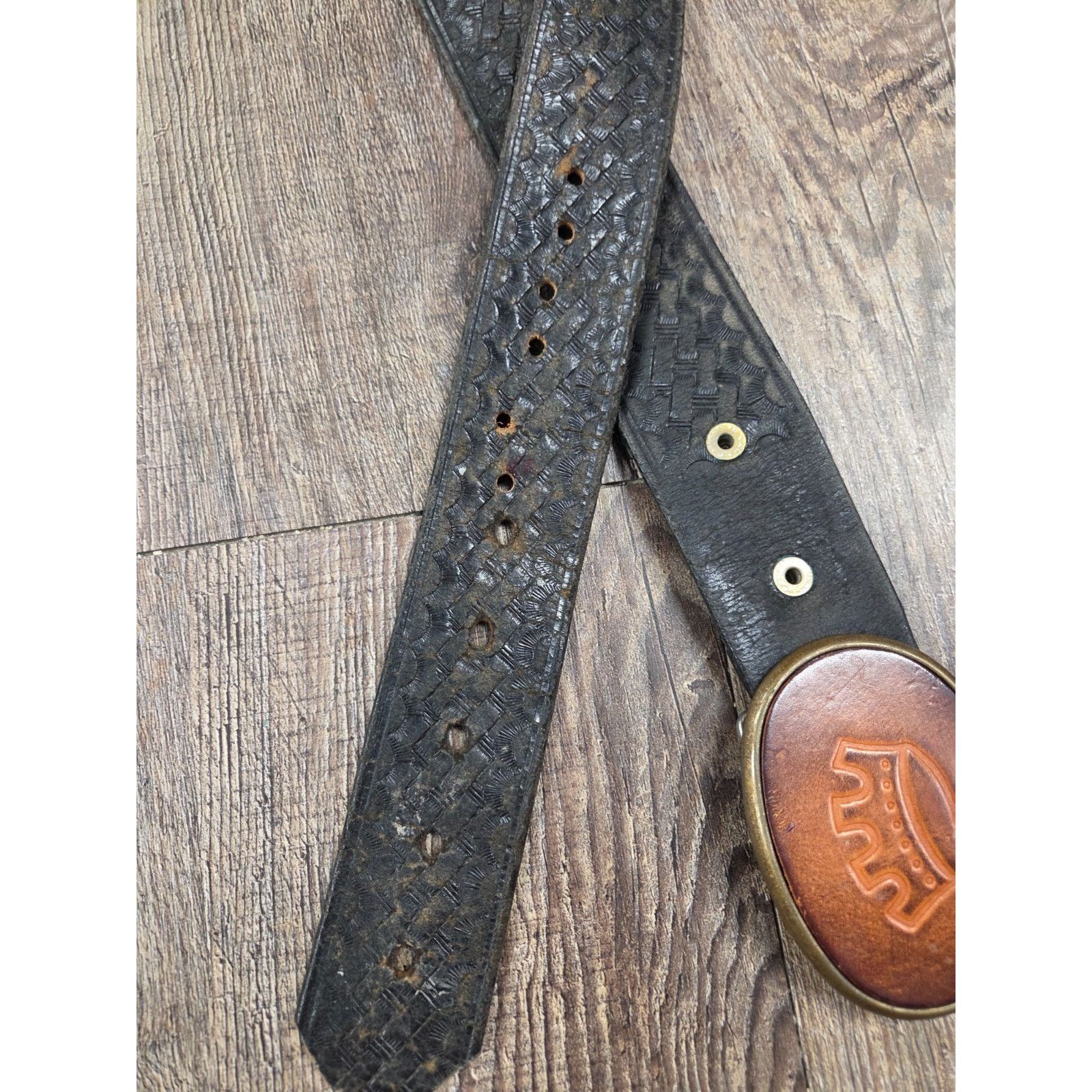 Other El Cid Black Leather Men's Vintage Belt Size 36-42" Size 36 - 3 Thumbnail