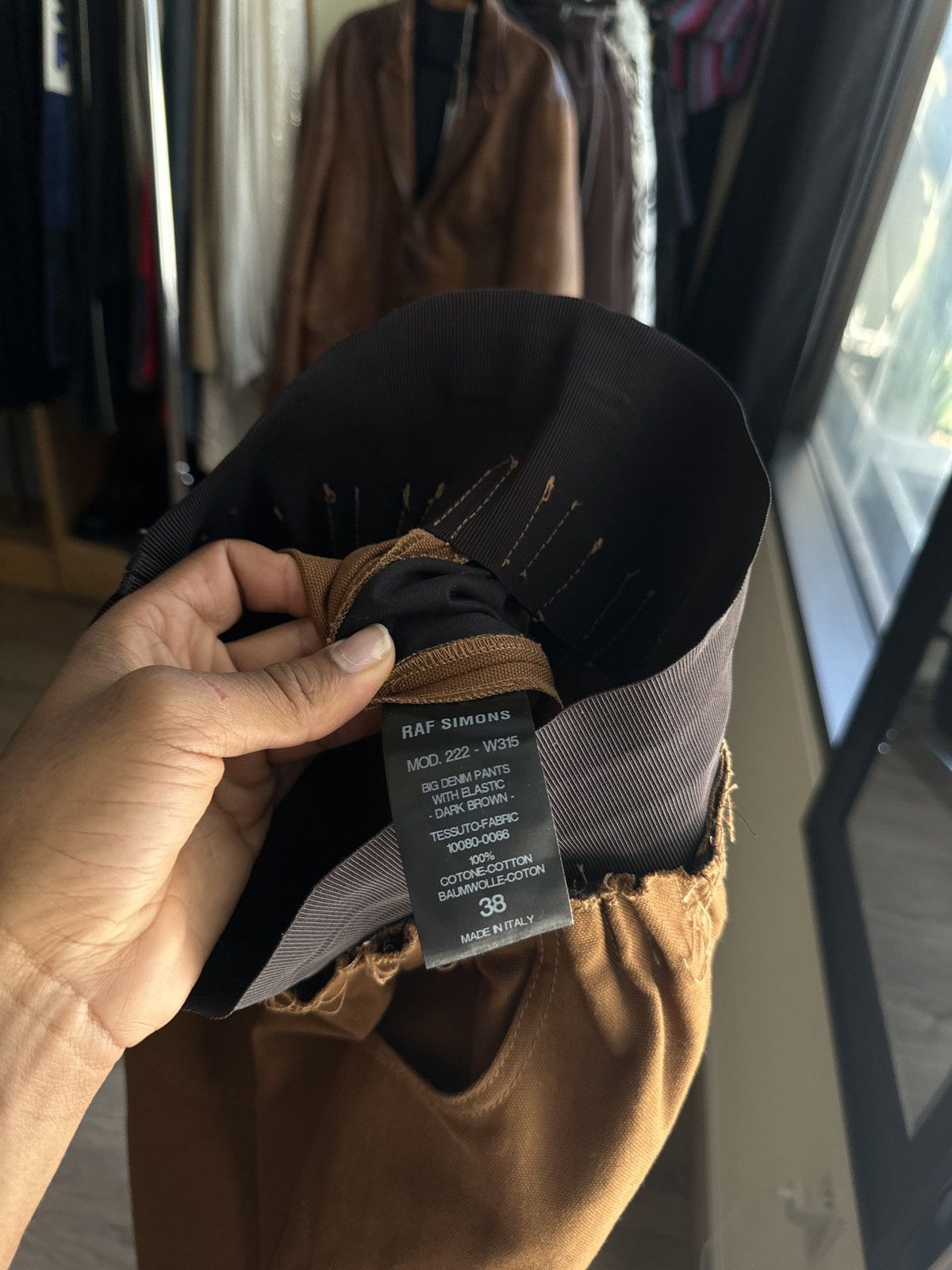 Raf Simons Gathered elastic cinch waist baggy denim Size US 31 - 4 Thumbnail