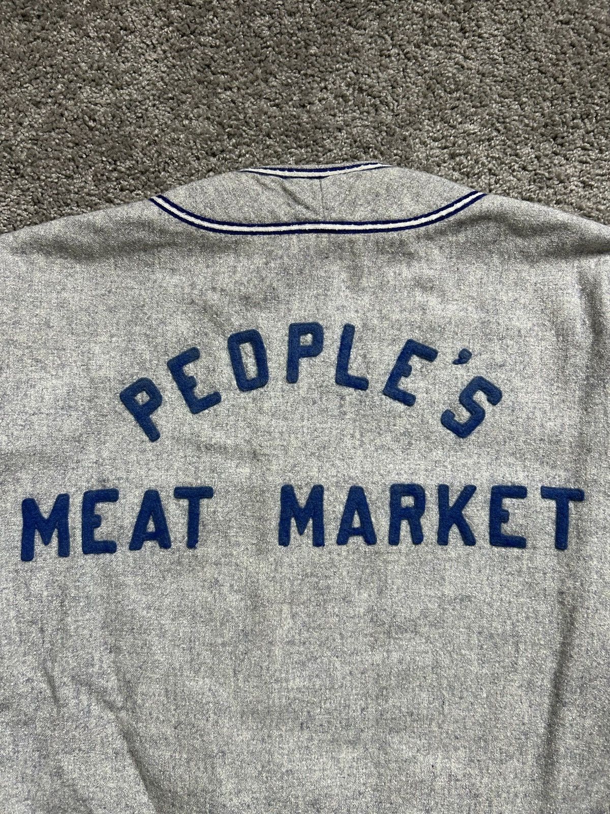 Vintage Vintage 50s Rawlings Meat Market Wool Baseball Jersey Size US L / EU 52-54 / 3 - 7 Thumbnail