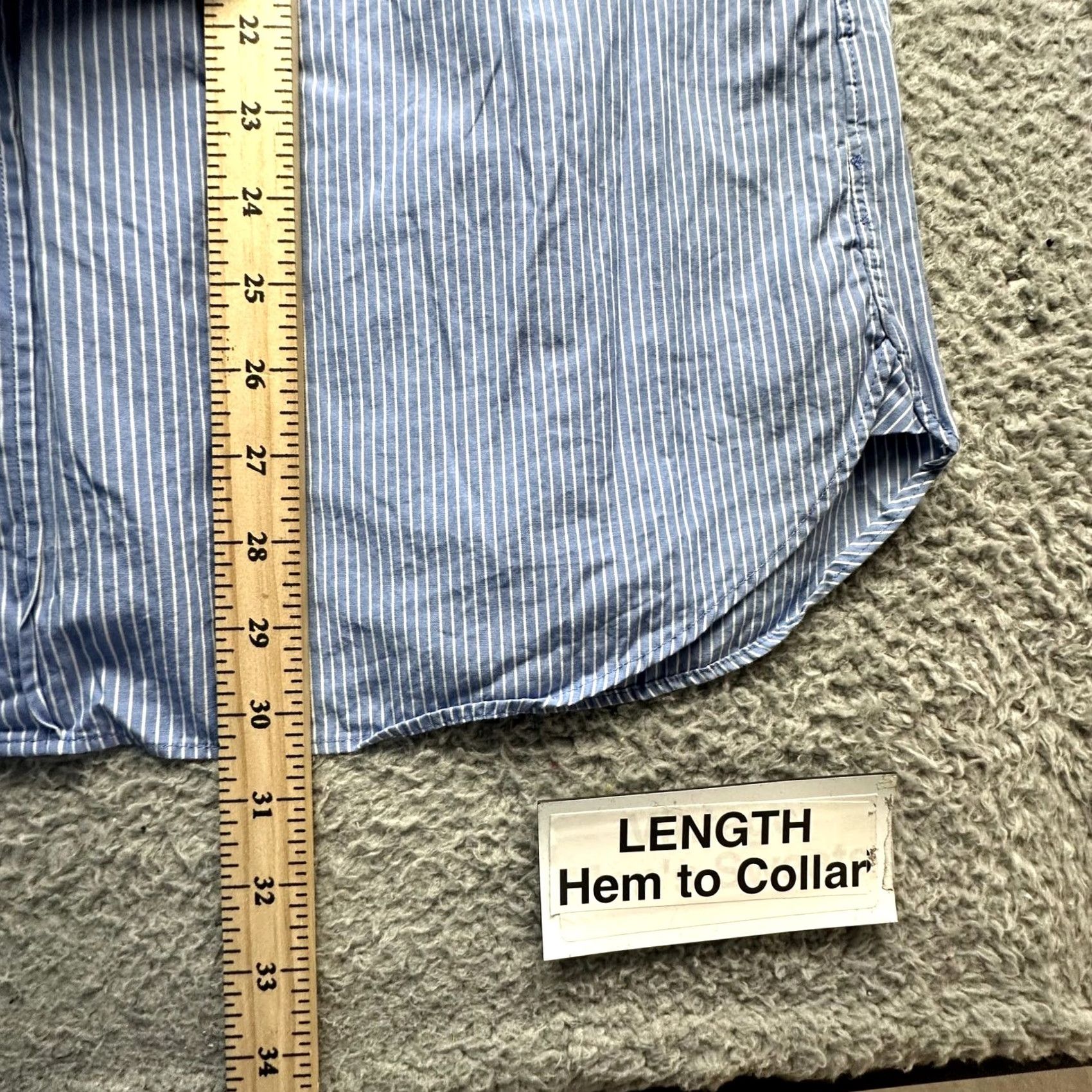 J.Crew J.CREW Thompson Button Up Dress Shirt Mens XL Long Sleeve Blue White Striped Shirt Size 46R - 6 Thumbnail