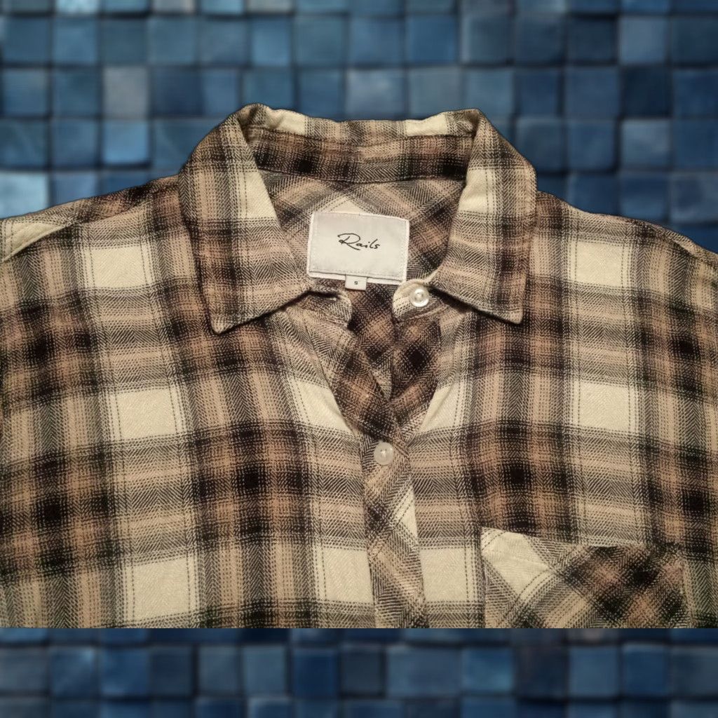 Rails Rails Woman's Small Shirt Long Sleeve Button-Front Multicolor Plaid Rayon Size S / US 4 / IT 40 - 1 Thumbnail