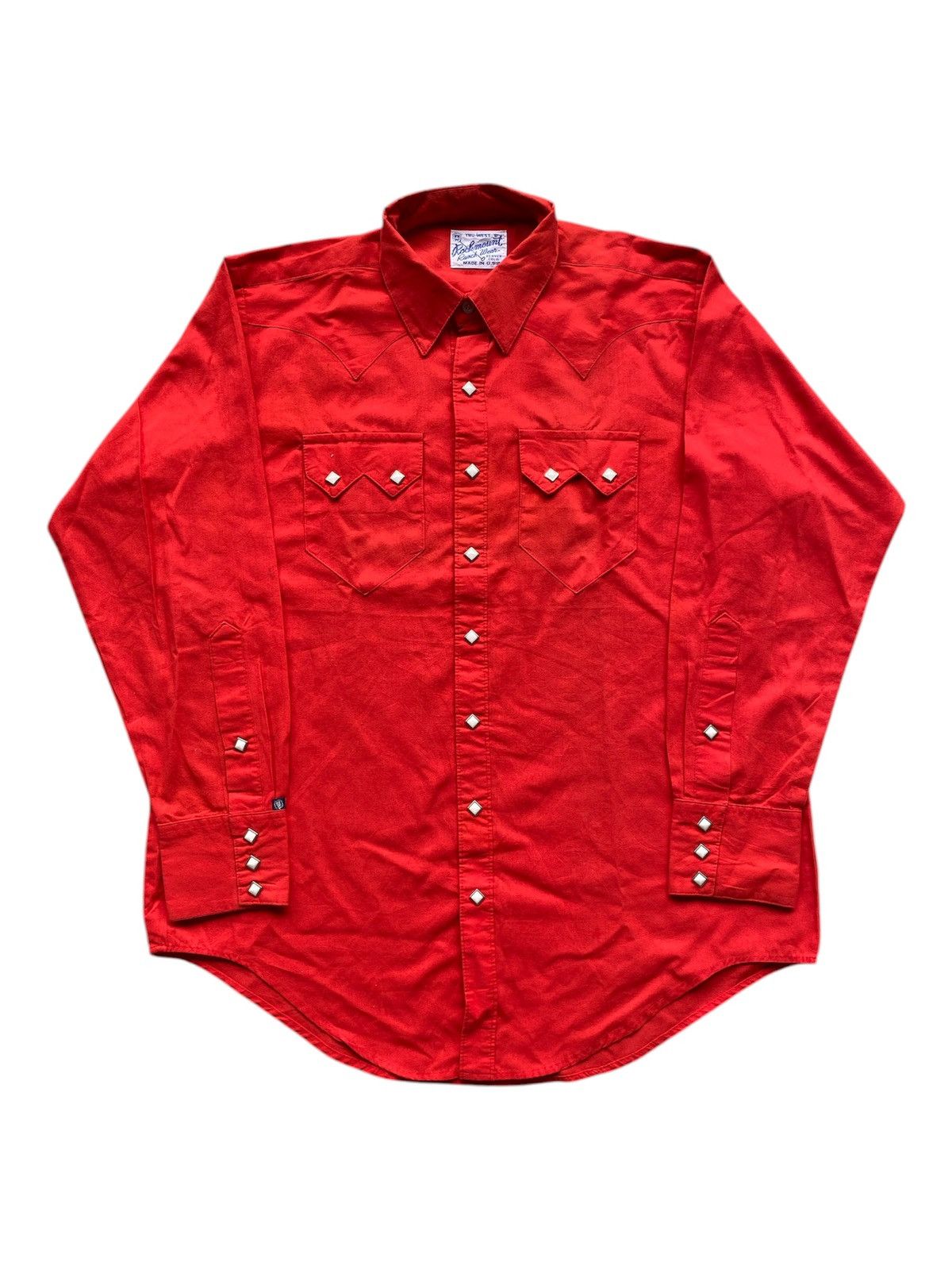 RED WESTERN SHIRT ROCKMOUNT RANCH WEAR 80s 1980s VINTAGE🔥