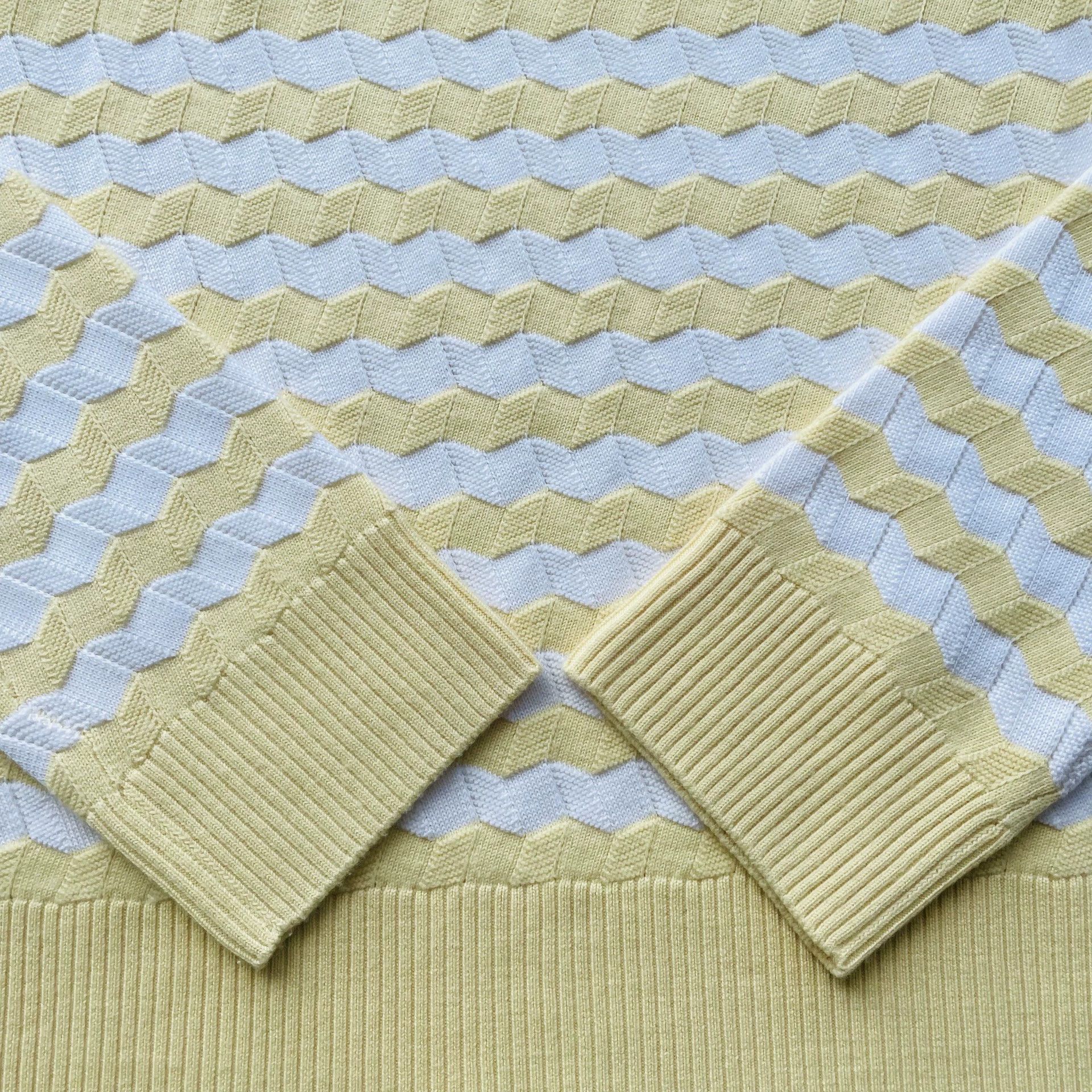 Loro Piana Loro Piana King's Gift Stripe Knit Sweater Wmn's Yellow/White 38 99 Size XS / US 0-2 / IT 36-38 - 3 Thumbnail