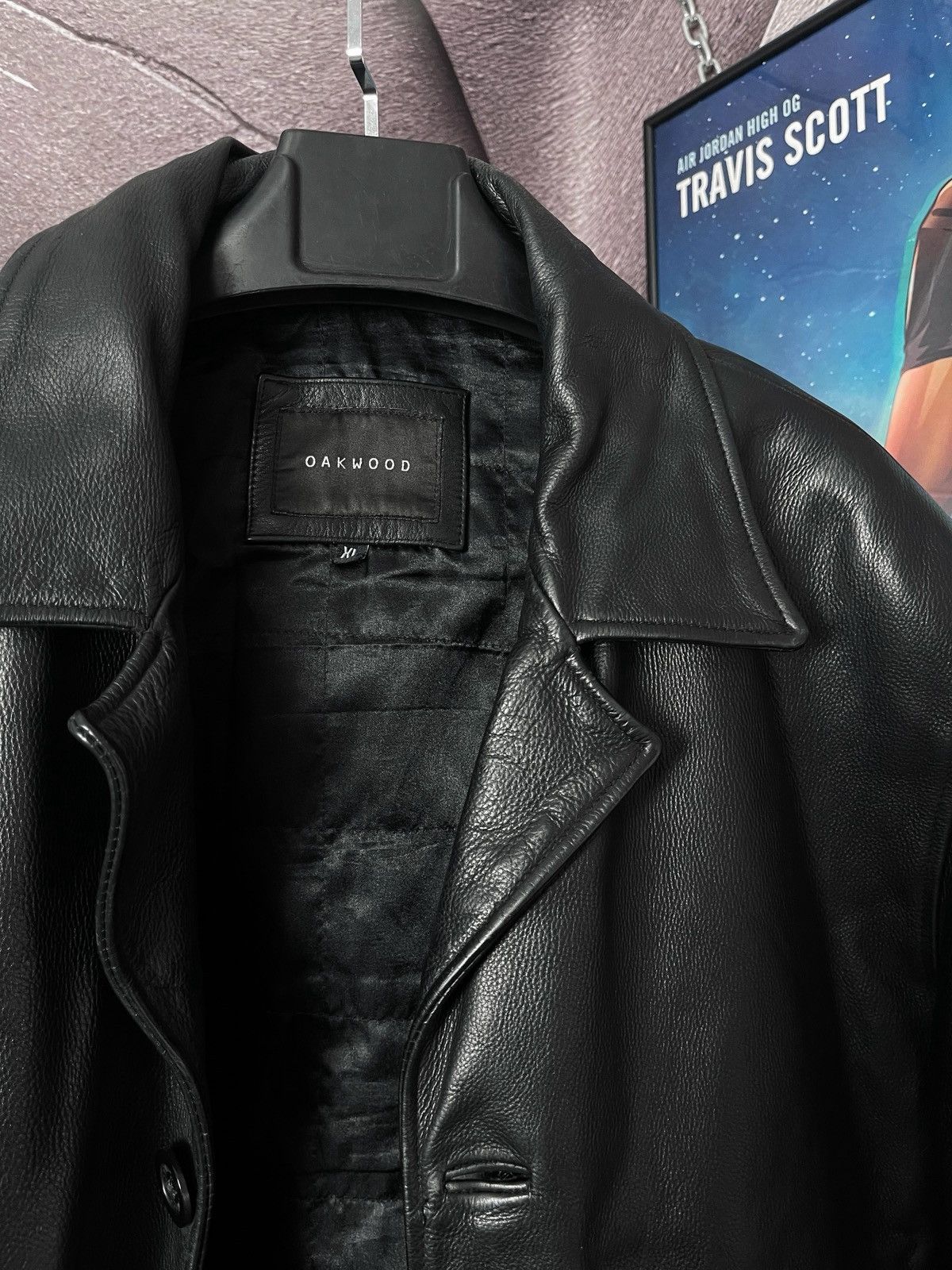 Versace Oakwood Leather Jacket Black XL Minimal Vintage Coat Size US XL / EU 56 / 4 - 4 Thumbnail