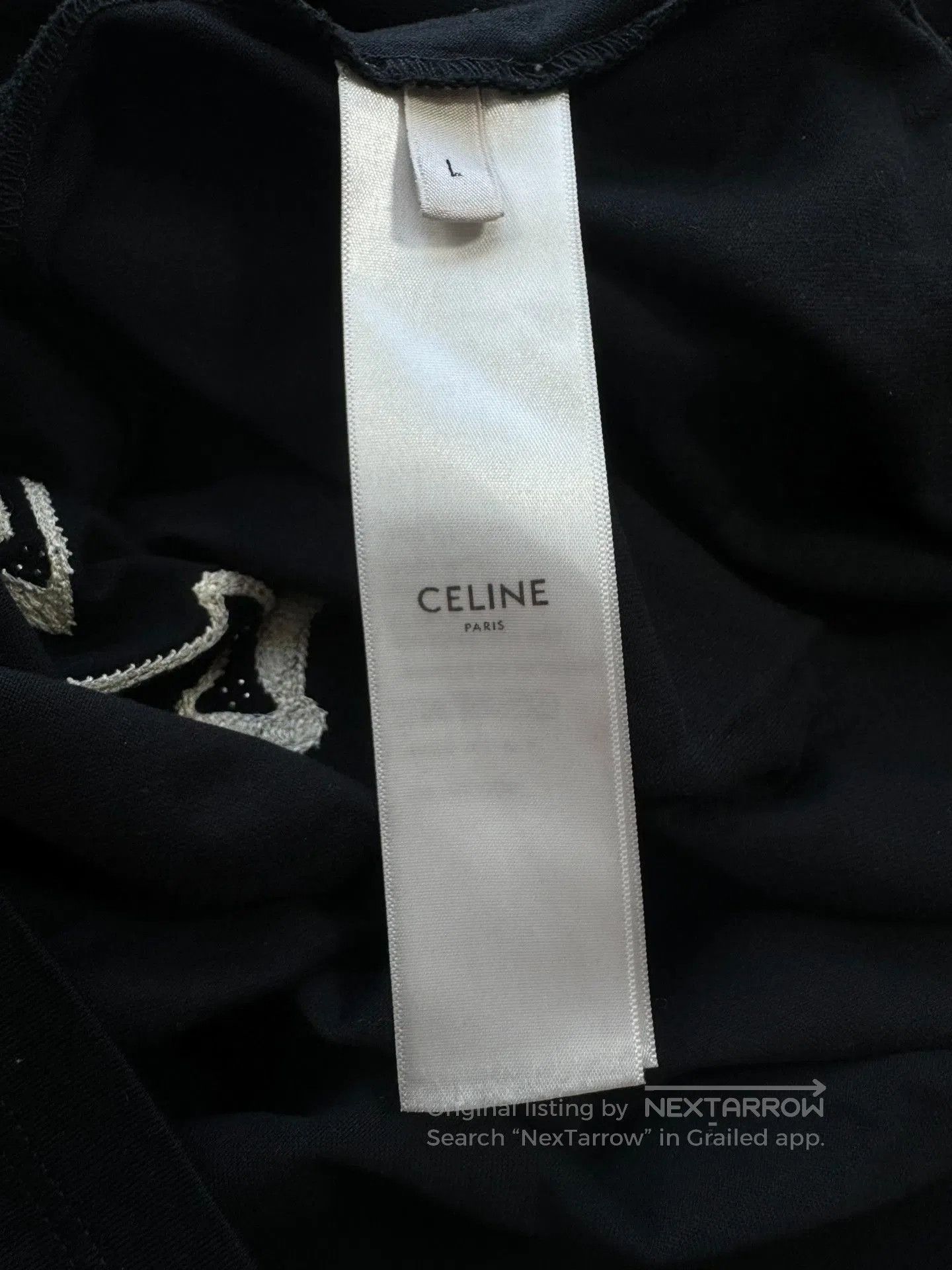 Celine Celine Black Letter Diamond Short Sleeve. Size L / US 10 / IT 46 - 6 Thumbnail