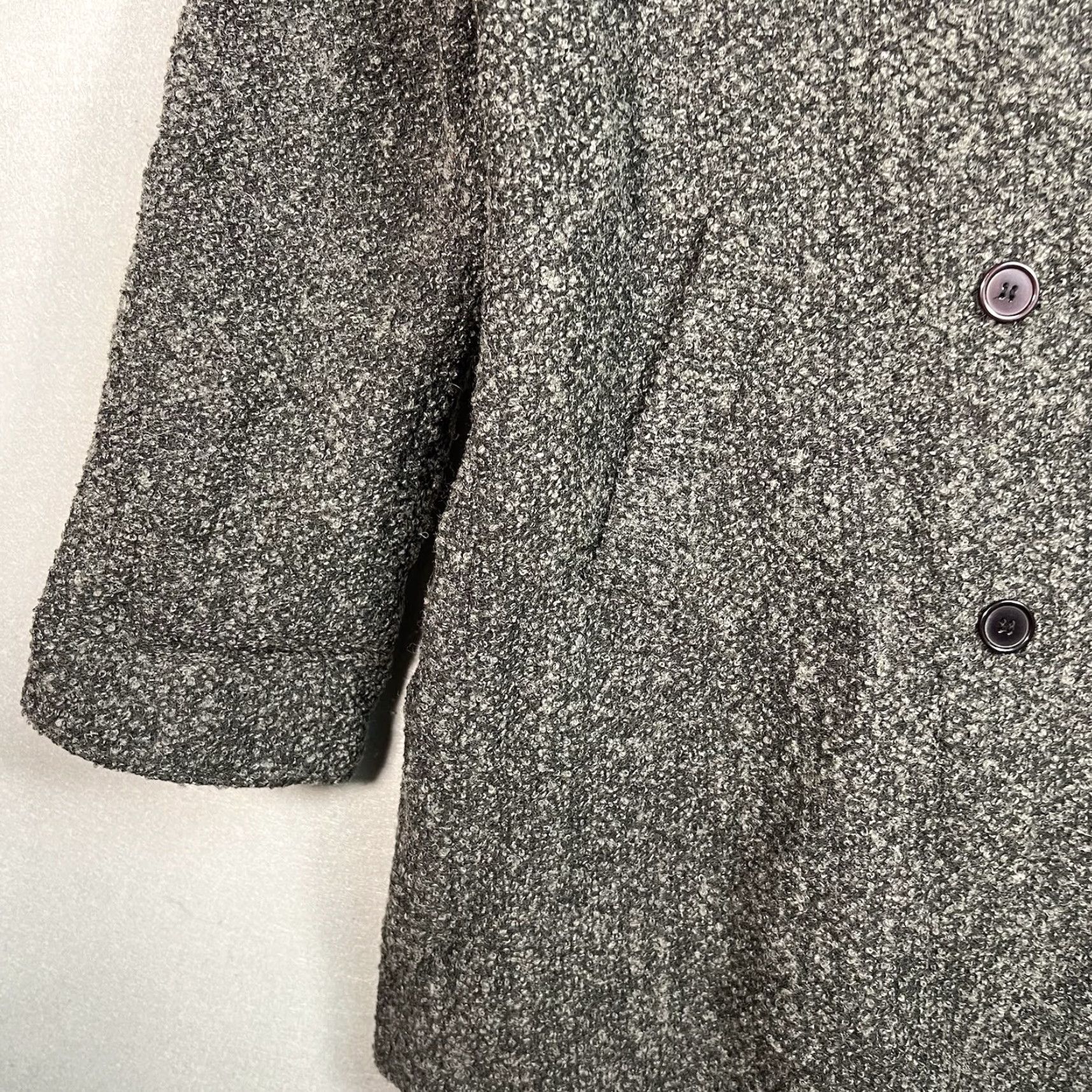 Sandro VINTAGE Sandro Coat Womens 16 Gray Wool Blend Tweed Overcoat 90s Size XXL / US 16-18 / IT 52-54 - 7 Thumbnail