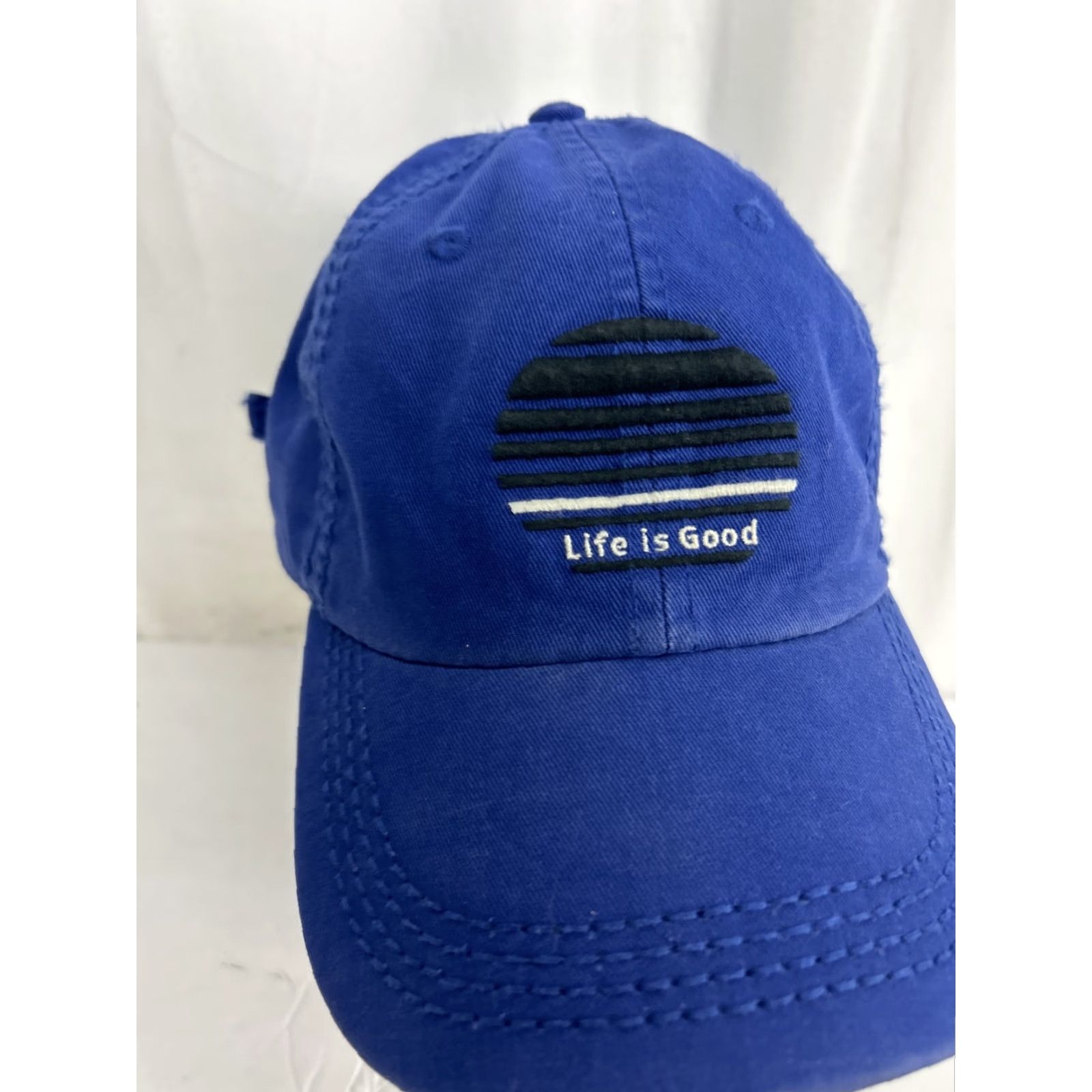 Life is Good Life Is Good Hat Strap Back Dad Adjustable Blue Black White Baseball Cap Mens One Size Color Blue Size ONE SIZE - 3 Thumbnail