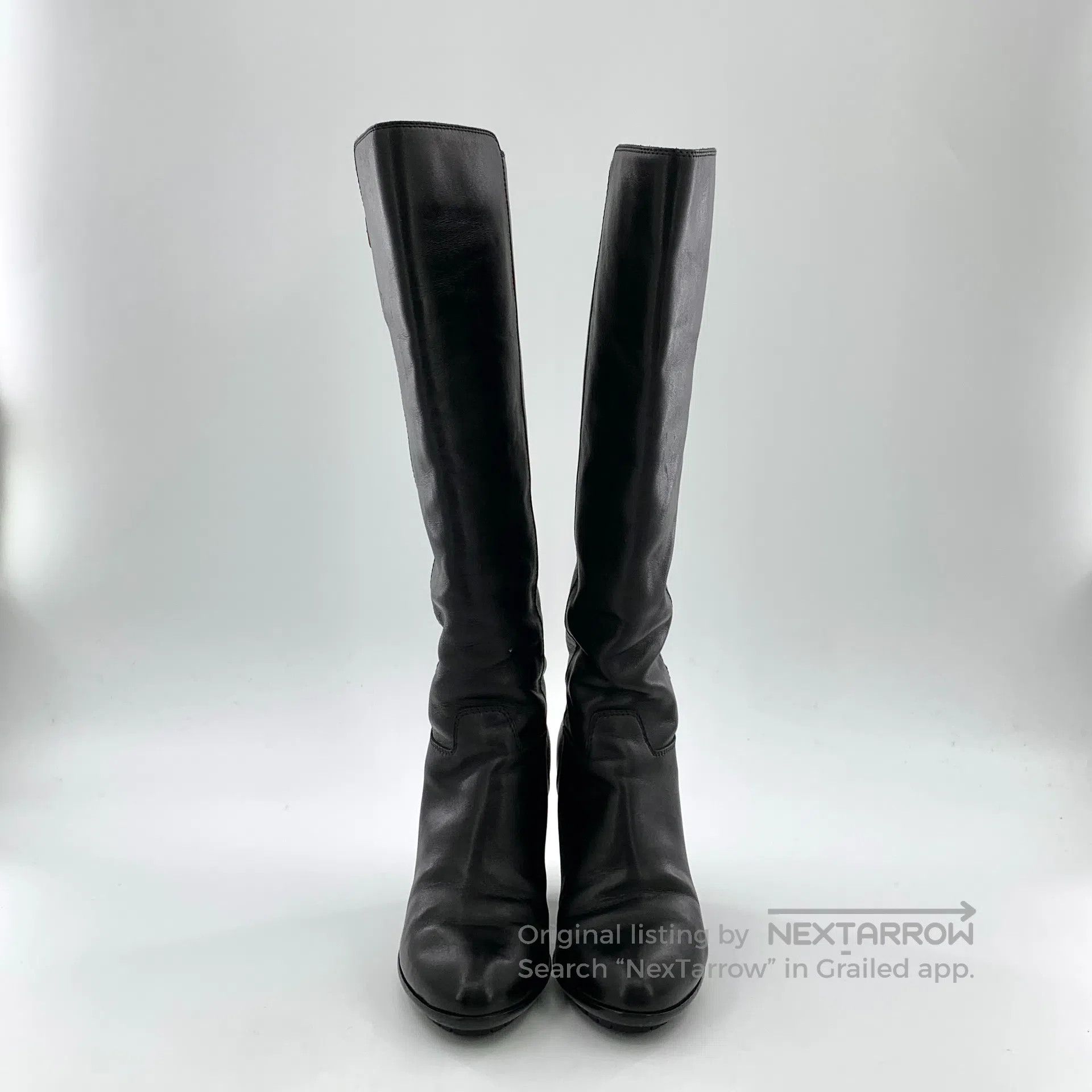 Sergio Rossi Sergio Rossi Black round toe leather buckle design thick h Size US 4.5 / IT 34.5 - 3 Thumbnail