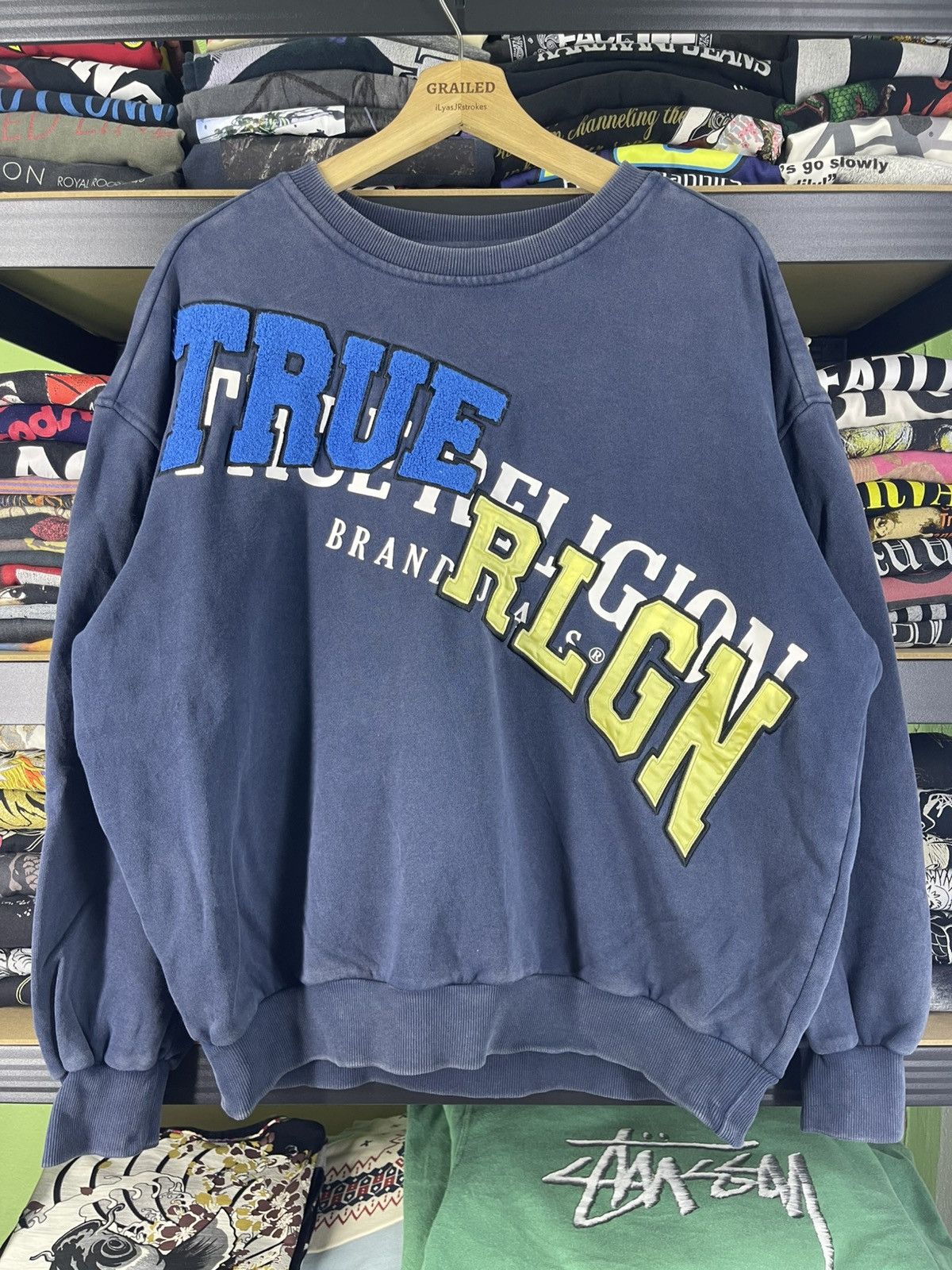 True Religion True Religion Staggered TR Crew Neck Pullover Sweatshirt Size US S / EU 44-46 / 1 - 1 Thumbnail