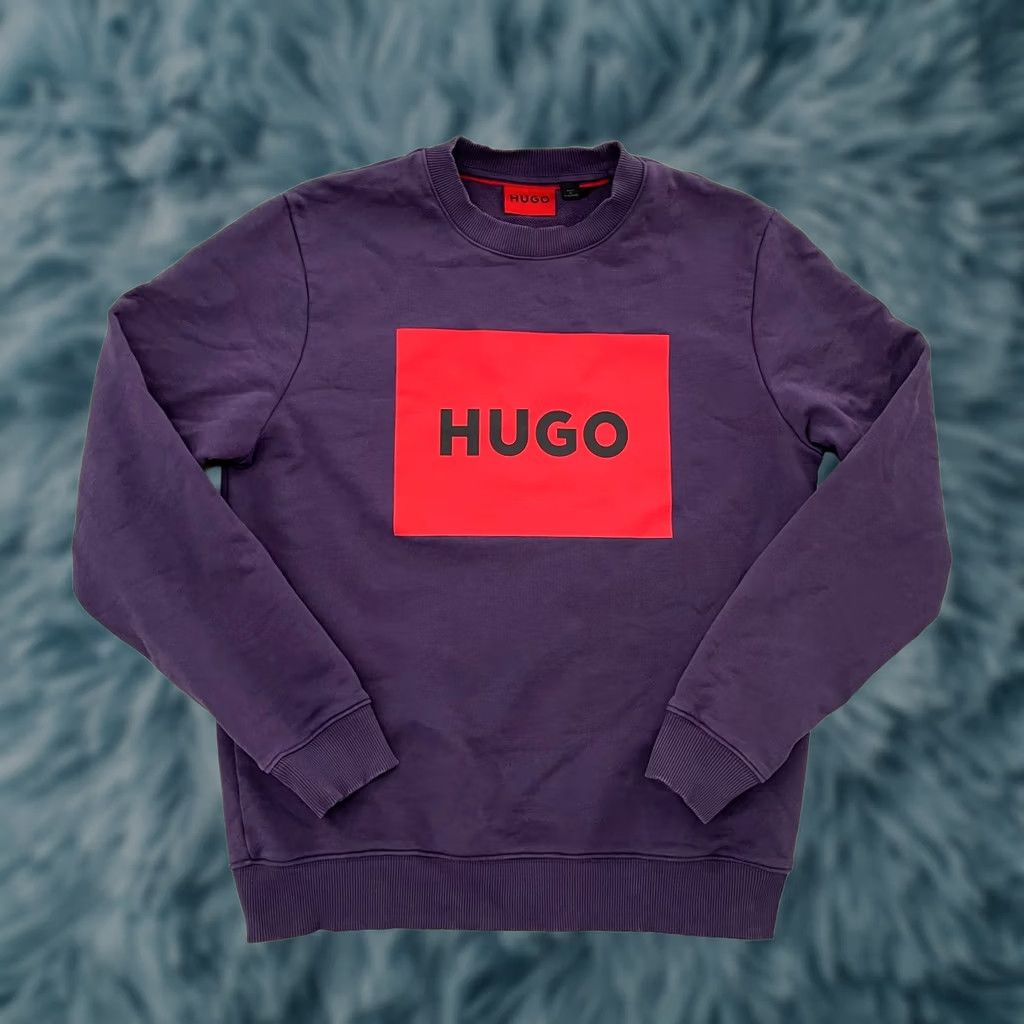 Hugo Boss HUGO BOSS Sweater Mens M Purple Pullover Logo Crew Neck Knit Classic Casual Pullover - 2009s? Size US M / EU 48-50 / 2 - 1 Thumbnail