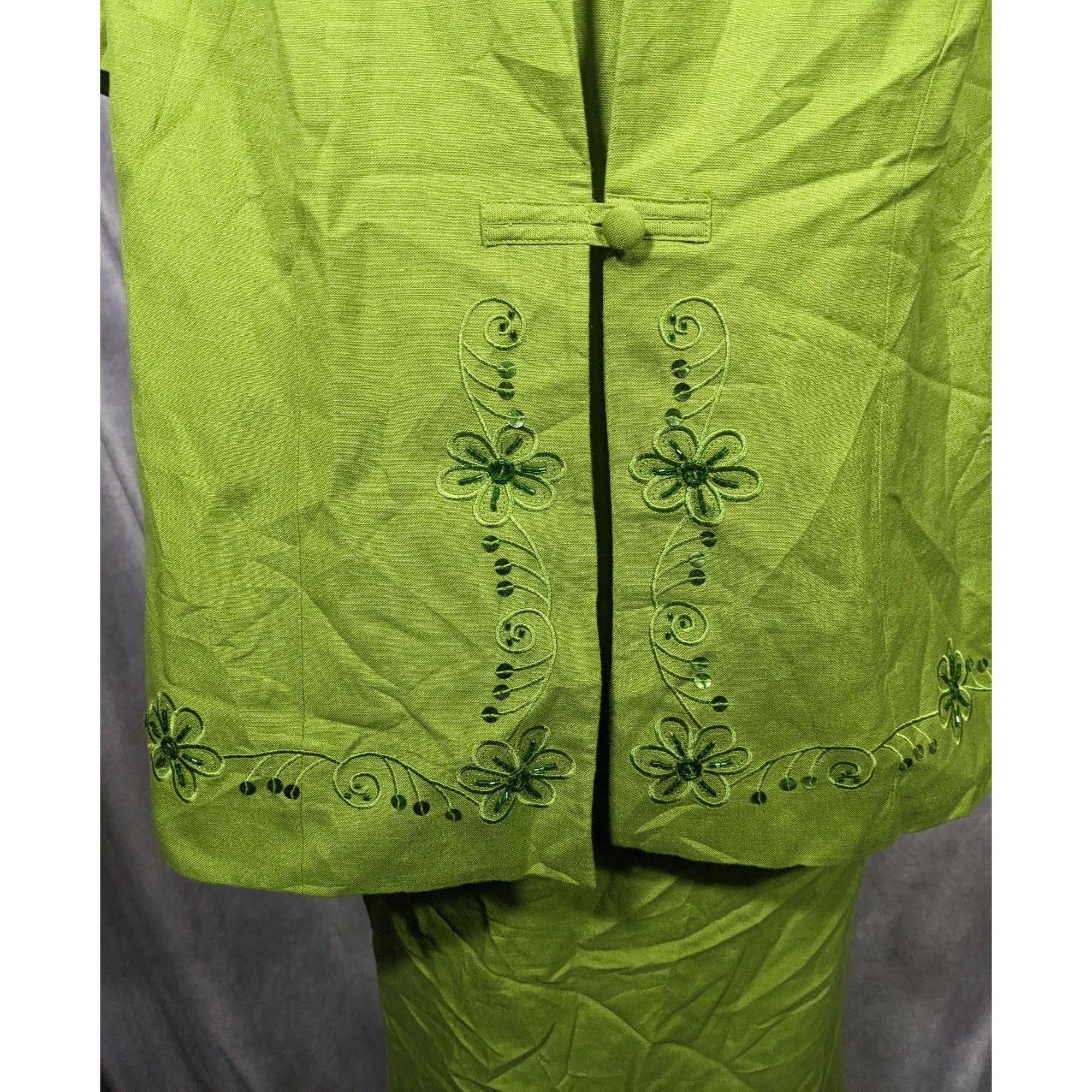 Other Vintage Jessica Howard Woman Green Floral Dress And Jacket S Size XL / US 12-14 / IT 48-50 - 11 Thumbnail