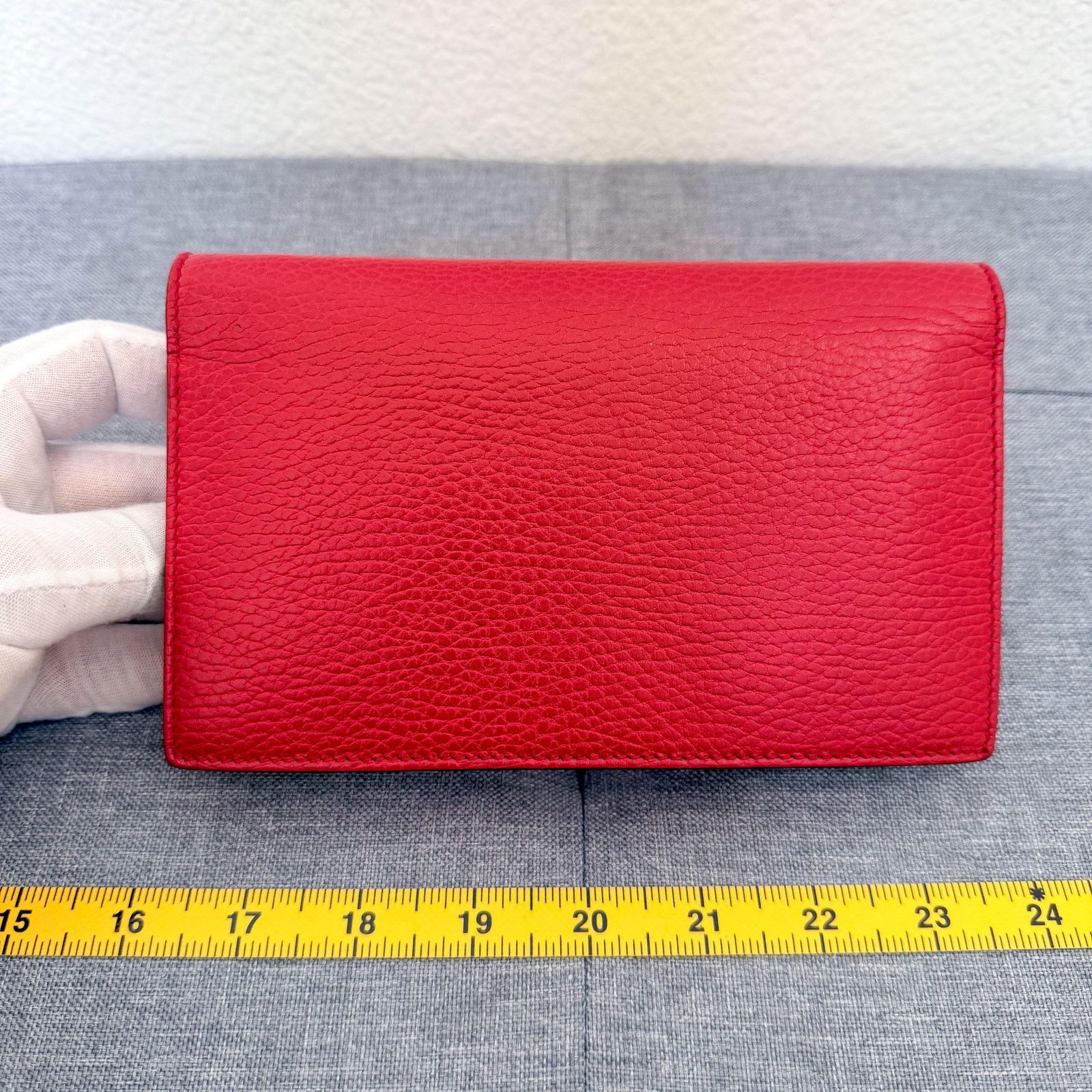 Gucci Gucci Red Leather Interlocking G Chain Bag Size ONE SIZE - 3 Thumbnail