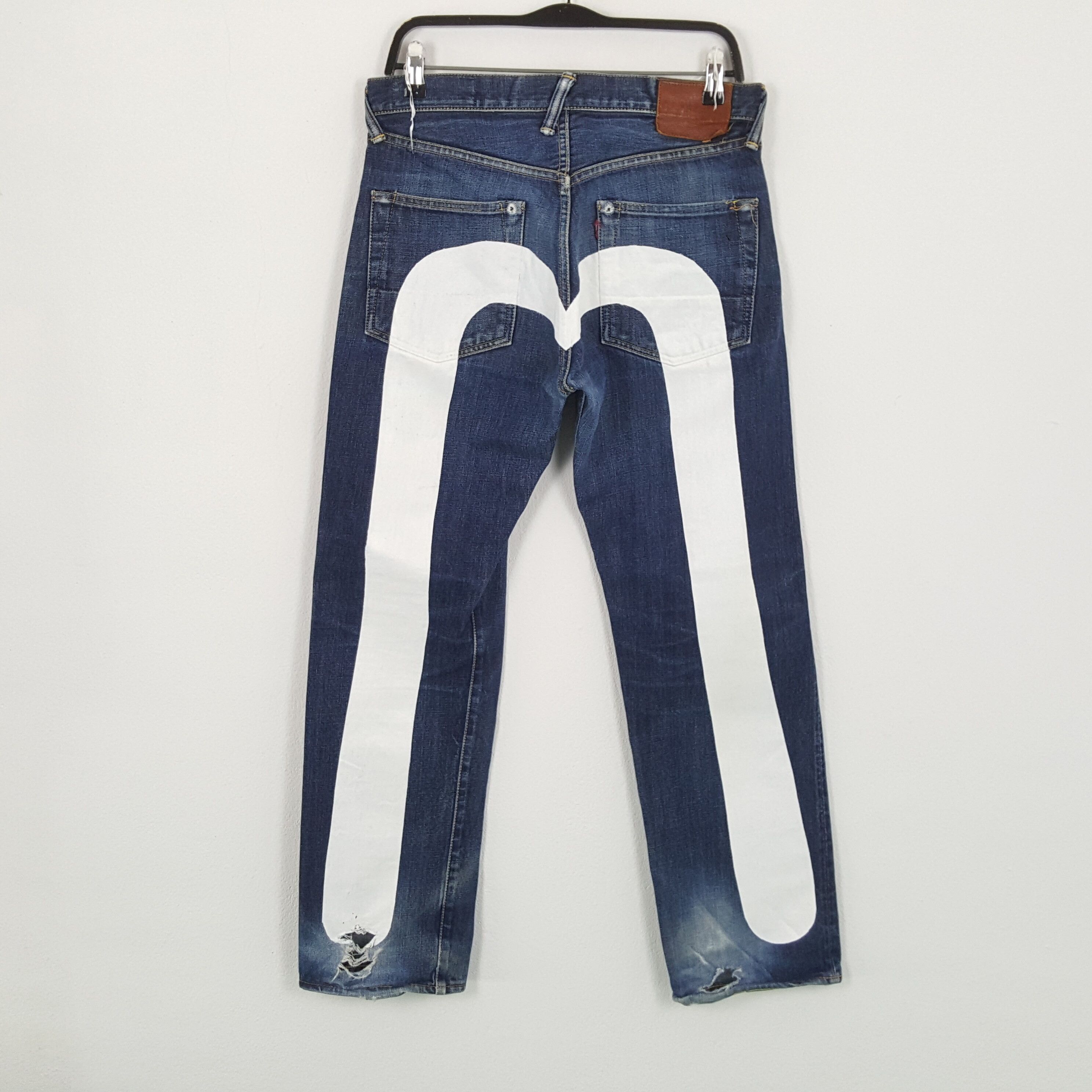 Pre-owned Evisu X Vintage Evisu Jeans Streetwear Custom Daicock Style In Blue Jean