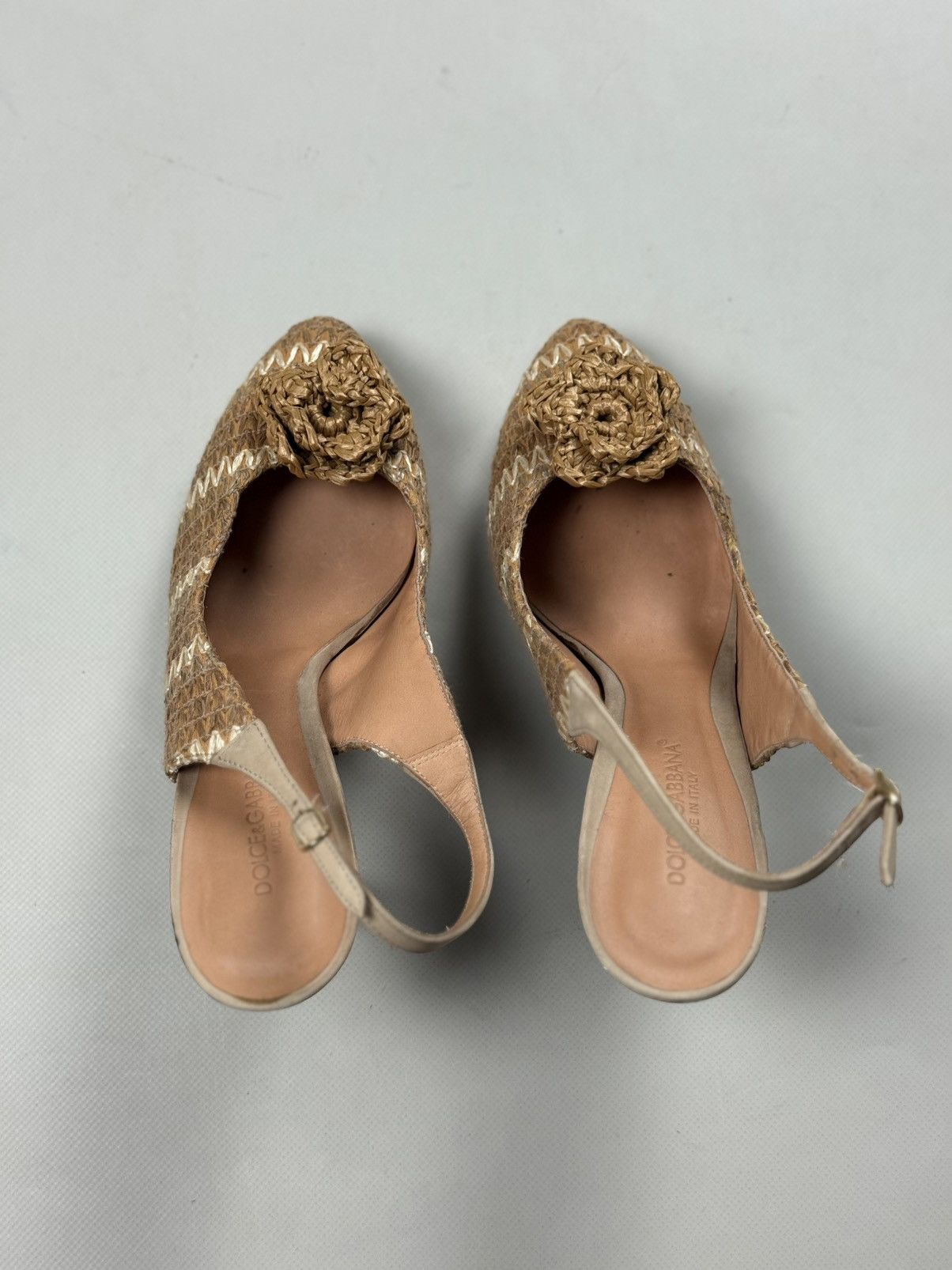 Dolce & Gabbana Dolce & Gabbana Raffia Sling Back Heels Pumps Size 37.5 Size US 7.5 / IT 37.5 - 22 Thumbnail
