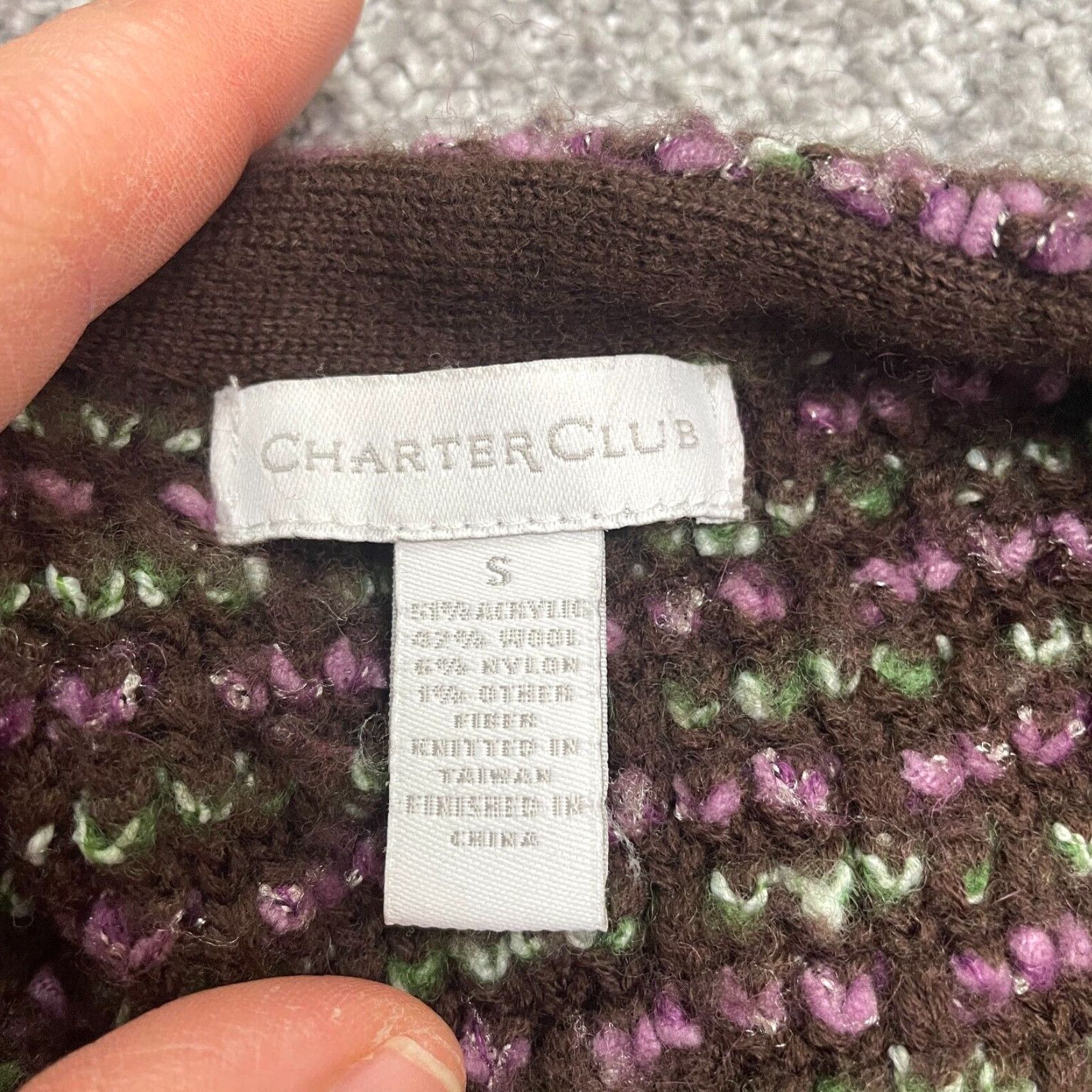 Charter Club Charter Club Cardigan Sweater Womens S Multicolor Knit Button Chunky Knit All Seasons Casual Womens Size S / US 4 / IT 40 - 3 Thumbnail