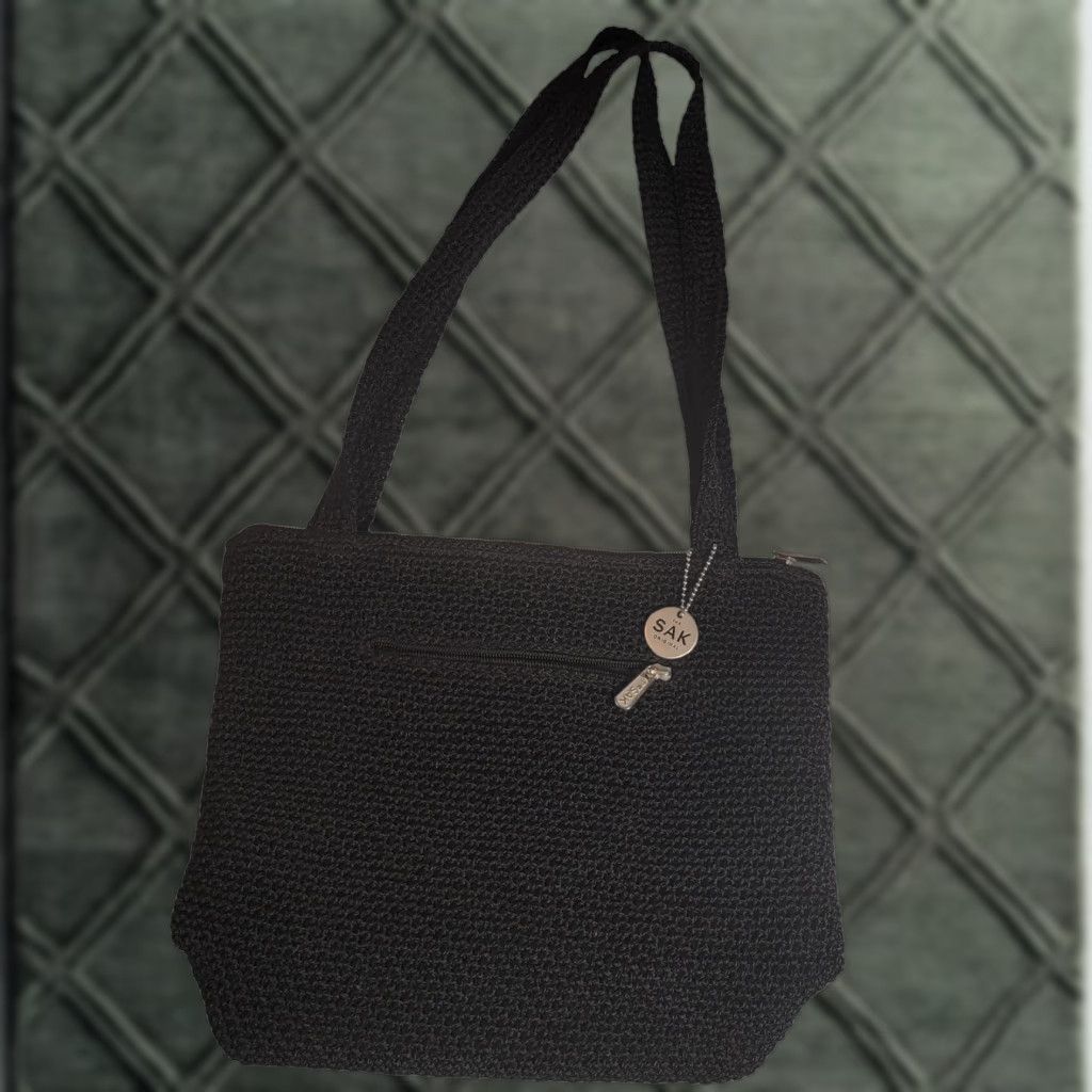 The Sak VINTAGE The Sak Original Black Crochet Knit Shoulder Bag Purse Size ONE SIZE - 1 Thumbnail