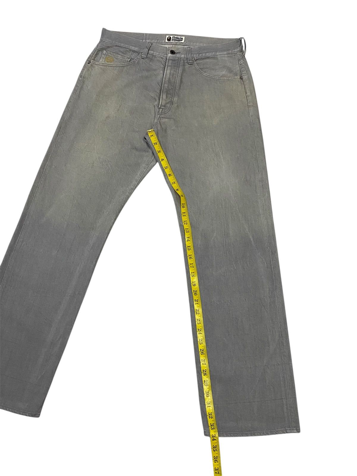 Bape A Bathing Ape Embroidered Logo Button Fly Denim Pants Size US 34 / EU 50 - 18 Thumbnail