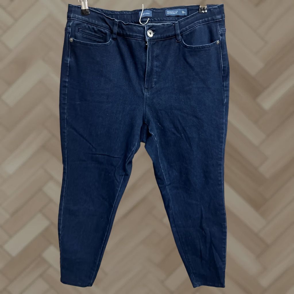 J. Jill VINTAGE J.Jill Soft Ultra Stretch Mid Rise Denim Dark Blue Jeans Women’s Sz 16P Size 38" / US 16 / IT 52 - 1 Thumbnail