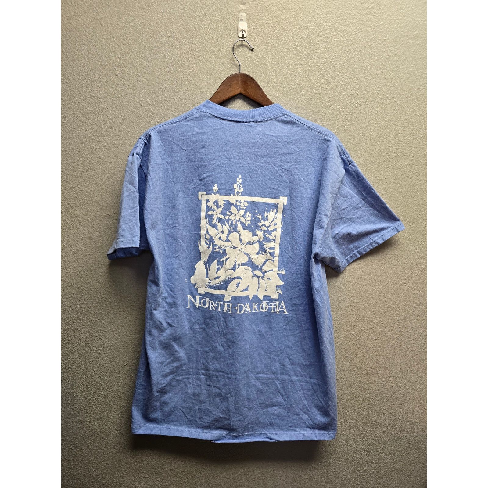 Jerzees × Vintage Vintage North Dakota Shirt Test Print Tee Blue Large Floral Size US L / EU 52-54 / 3 - 4 Thumbnail