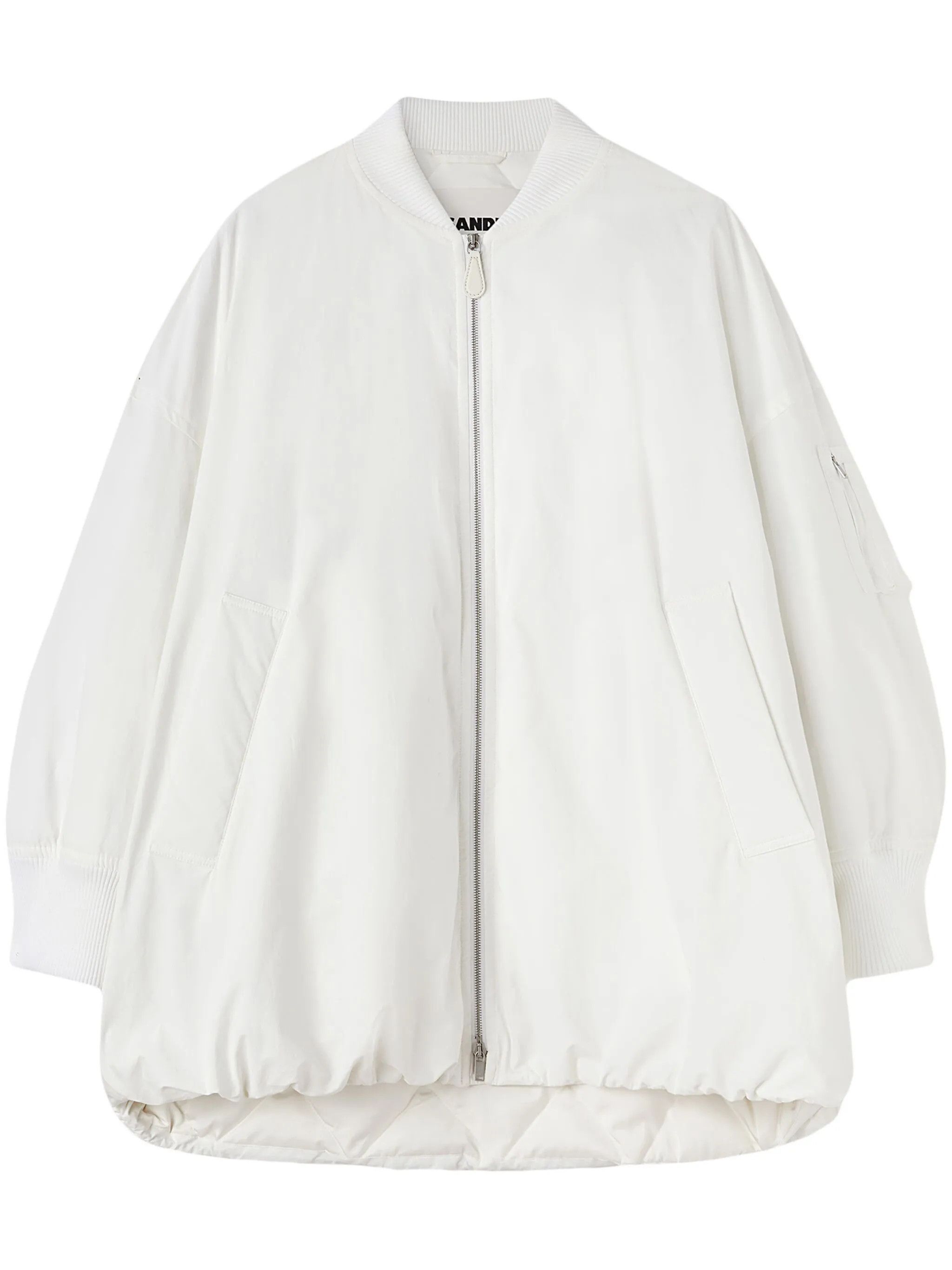 Jil Sander o1w1db10825 Zip Up Jacket in White Size L / US 10 / IT 46 - 1 Thumbnail