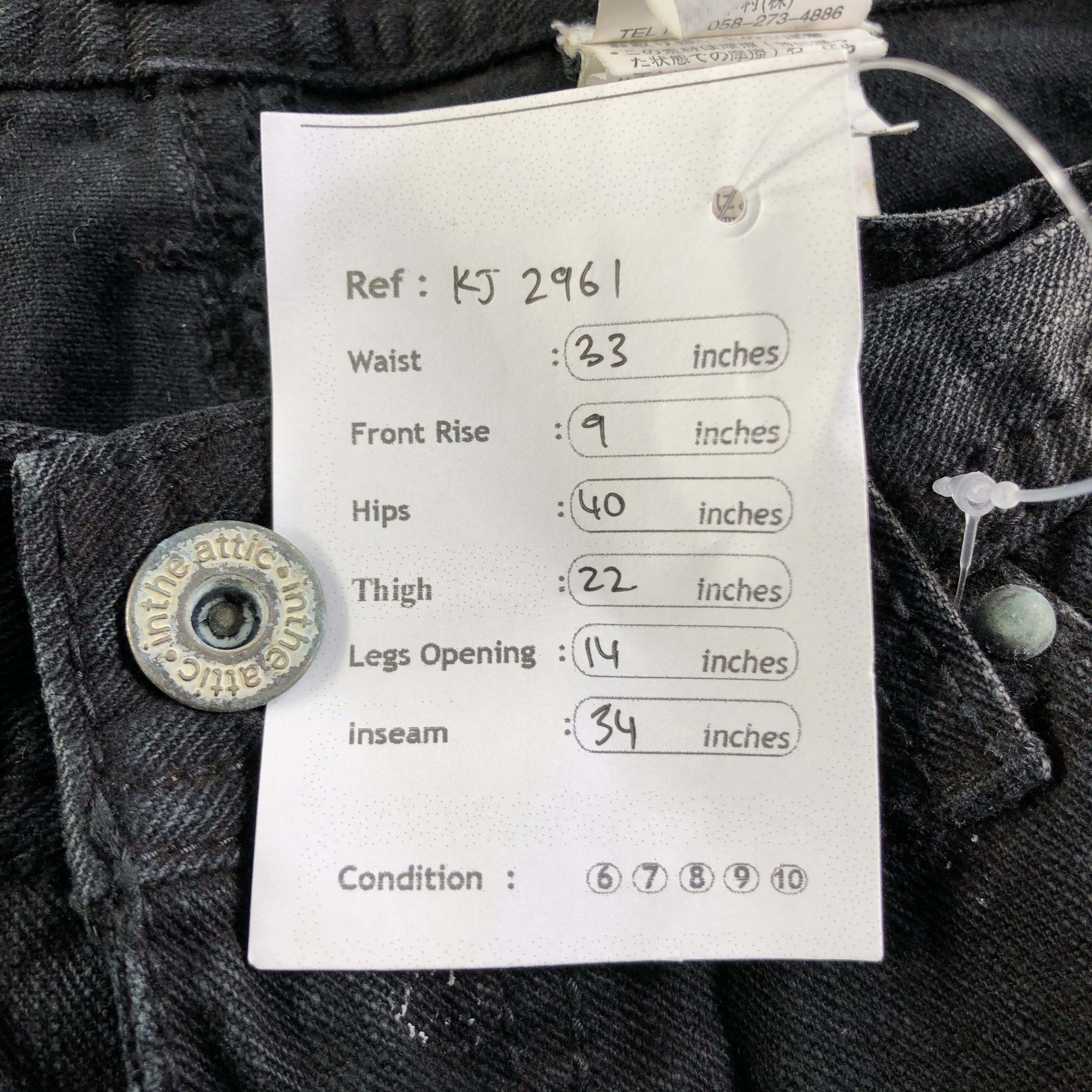 In The Attic In The Attic Jeans Distress Faded Black Denim KJ2961 Size US 32 / EU 48 - 10 Thumbnail