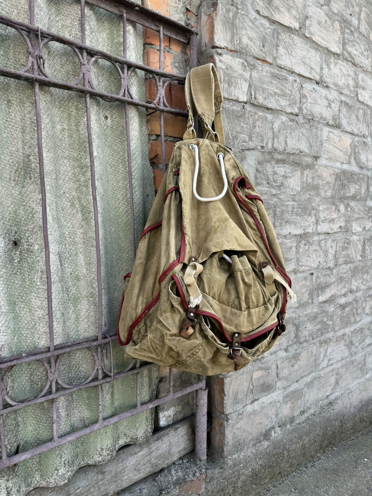 Cccp × Vintage 1970s Soviet Union Hunting Tourism Canvas Rucksack ...
