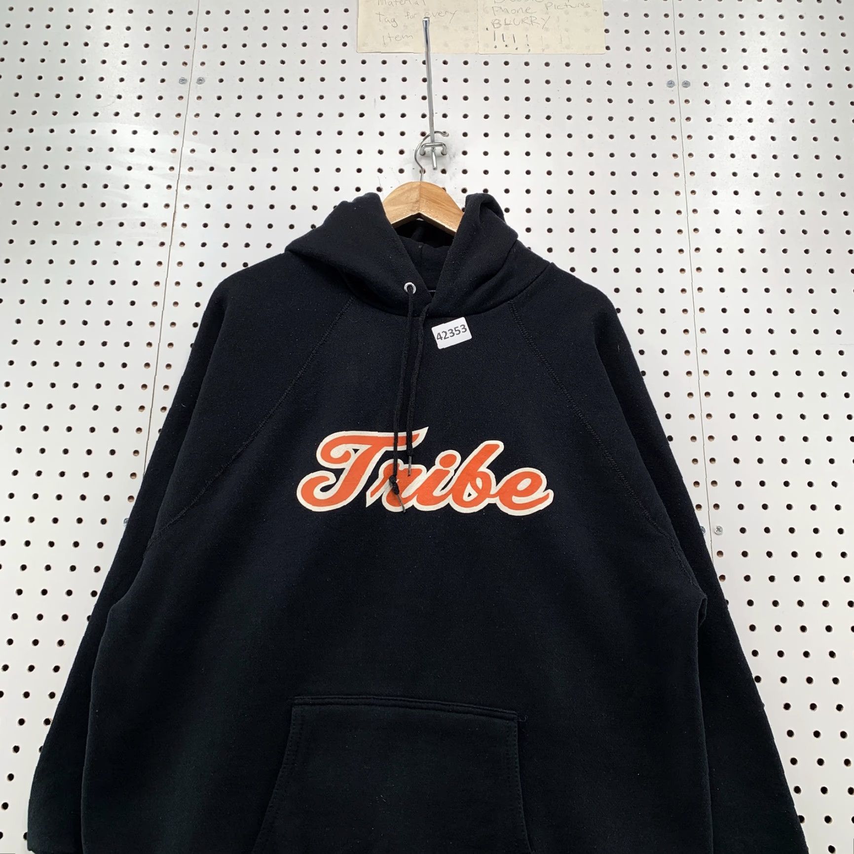 Vintage VTG Discus Athletic Hoodie Mens XL Black Pullover 80s Sweatshirt Cotton Fleece Vintage 1980s Mens Hooded Sweatshirt Size US L / EU 52-54 / 3 - 2 Thumbnail