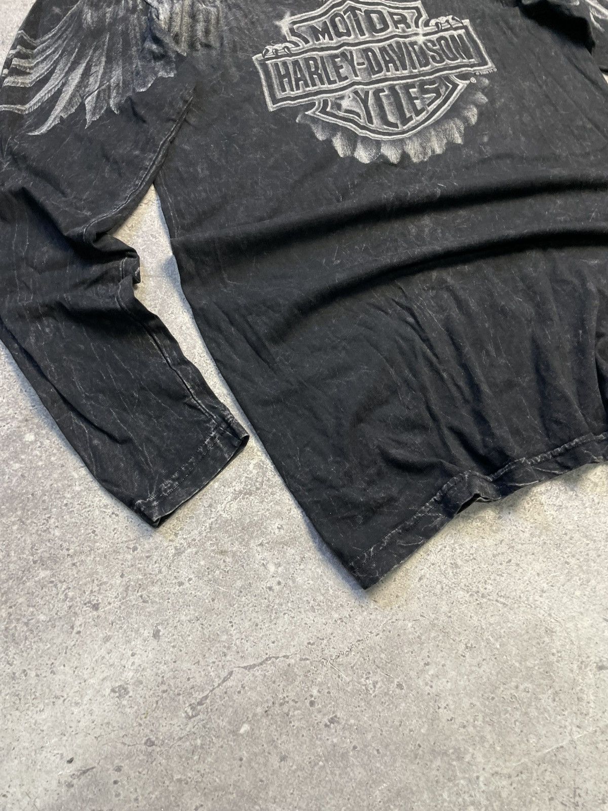 Harley Davidson Harley Davidson Acid Wash Long Sleeve Graphic Tee Eagle Size US M / EU 48-50 / 2 - 5 Thumbnail
