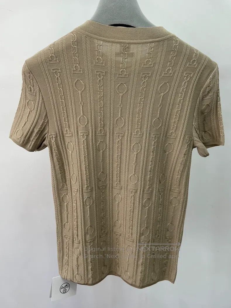 Hermes Hermes Embossed horse bit logo short sleeve top Size XS / US 0-2 / IT 36-38 - 4 Thumbnail