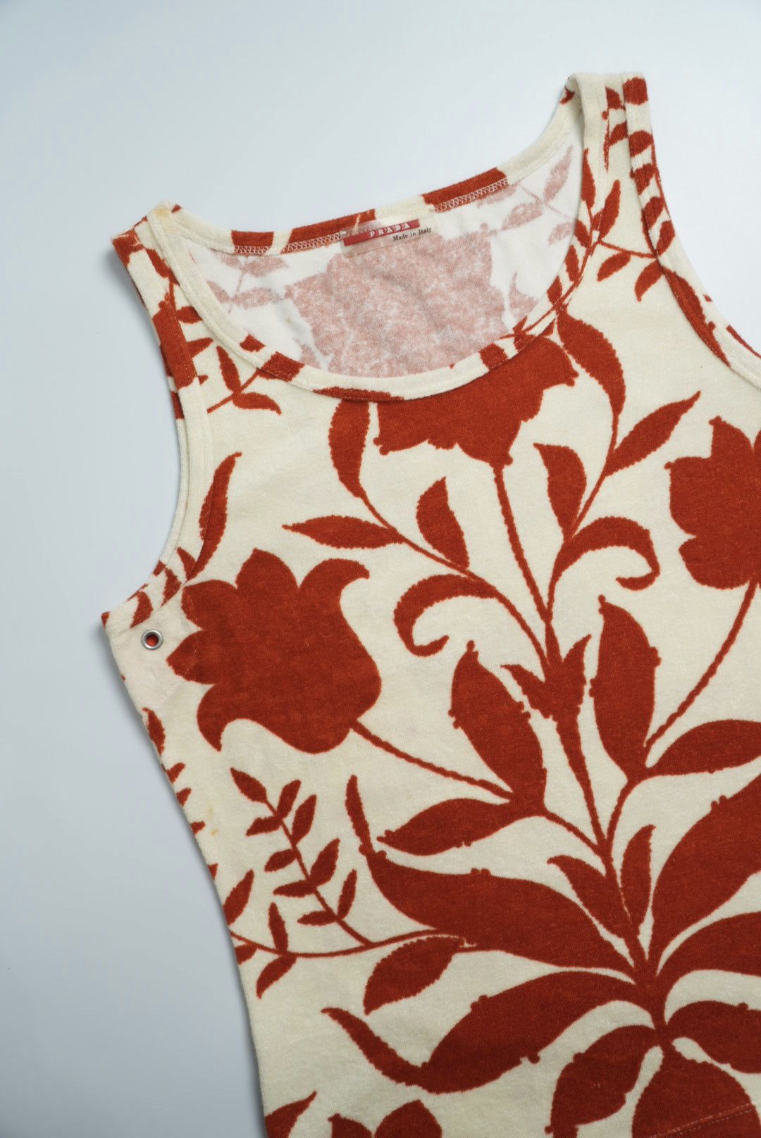 Prada Prada Floral Print Terry Fabric Sleeveless Tank Top Size L / US 10 / IT 46 - 3 Thumbnail